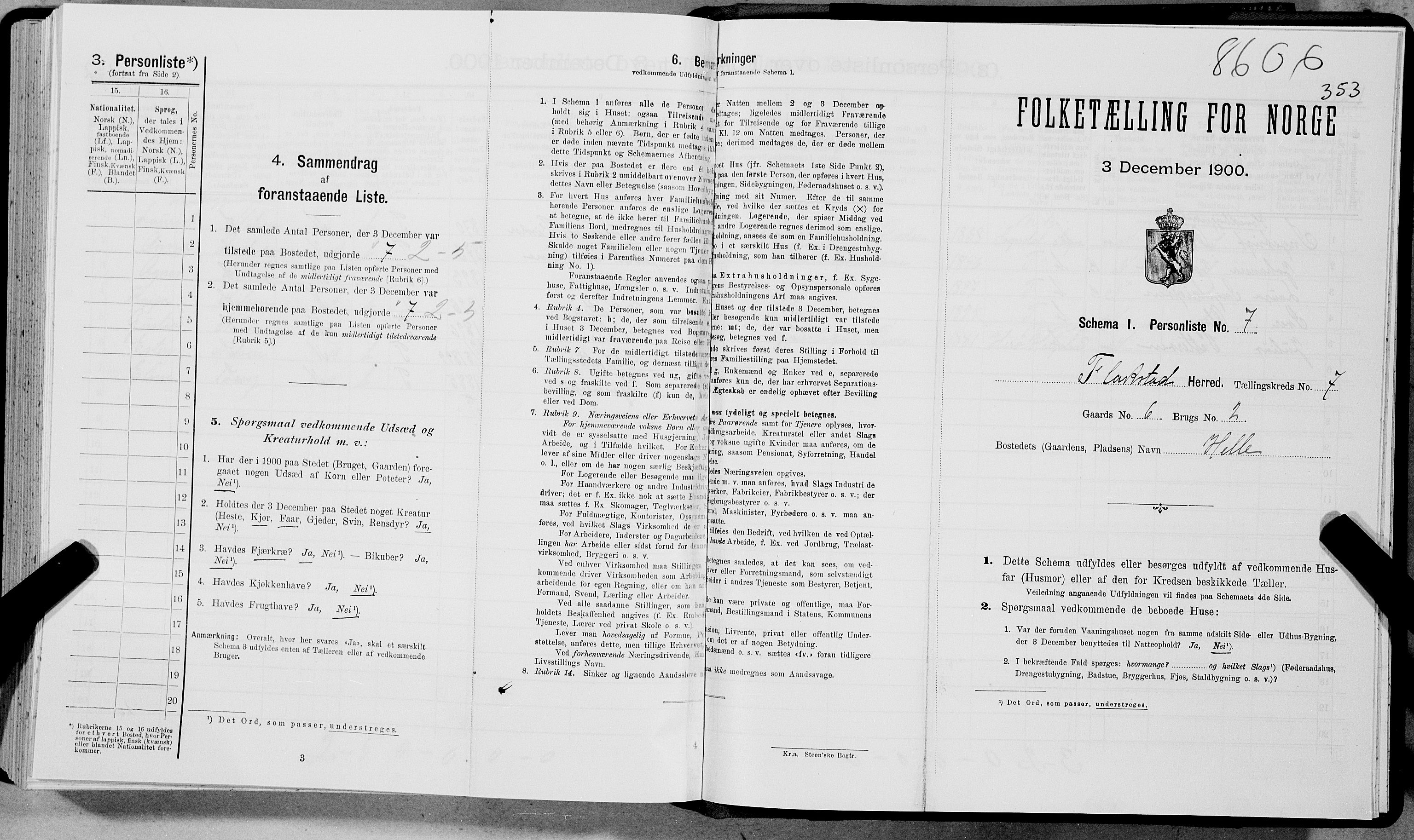 SAT, Folketelling 1900 for 1859 Flakstad herred, 1900, s. 843