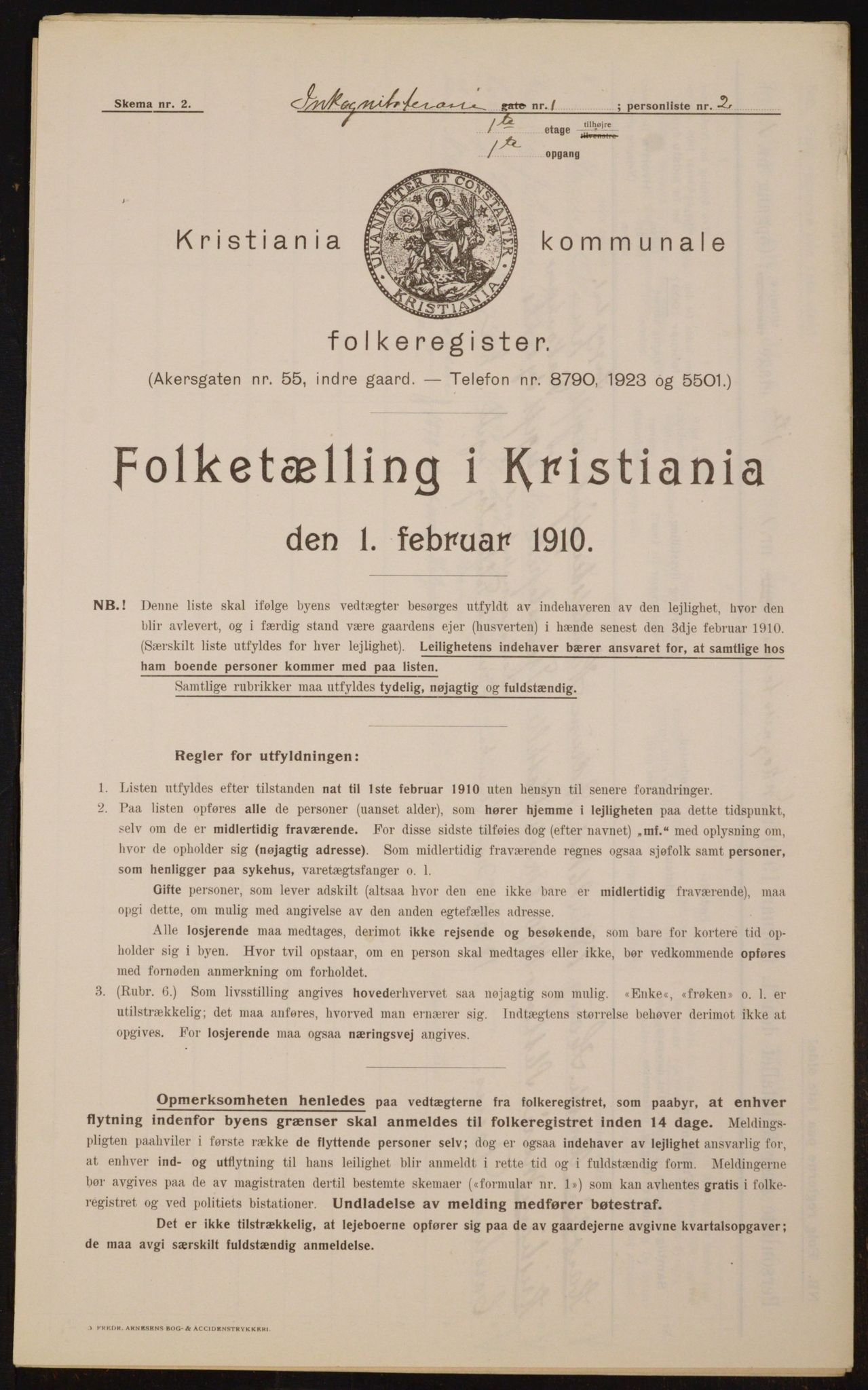 OBA, Kommunal folketelling 1.2.1910 for Kristiania, 1910, s. 43335