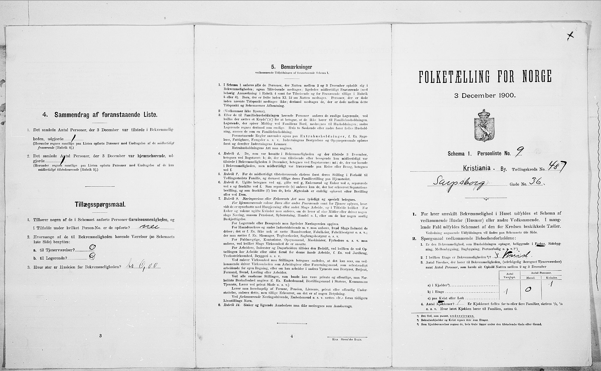 SAO, Folketelling 1900 for 0301 Kristiania kjøpstad, 1900, s. 79345