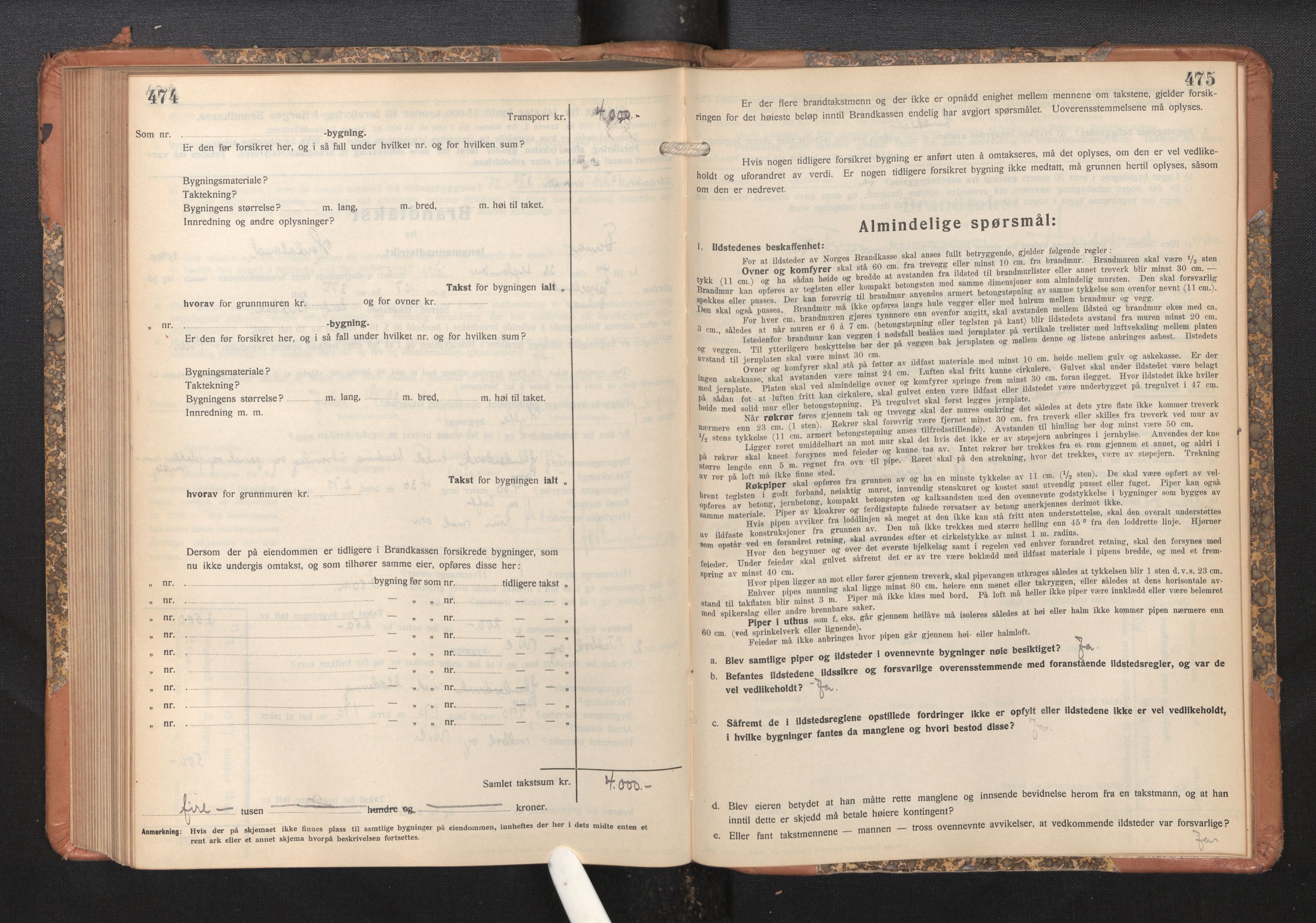 Lensmannen i Fana, SAB/A-31801/0012/L0024: Branntakstprotokoll skjematakst, 1935-1948, s. 474-475