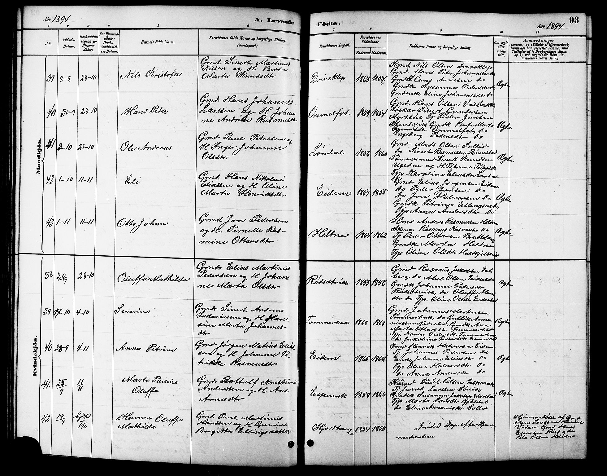 Ministerialprotokoller, klokkerbøker og fødselsregistre - Møre og Romsdal, AV/SAT-A-1454/511/L0158: Klokkerbok nr. 511C04, 1884-1903, s. 93