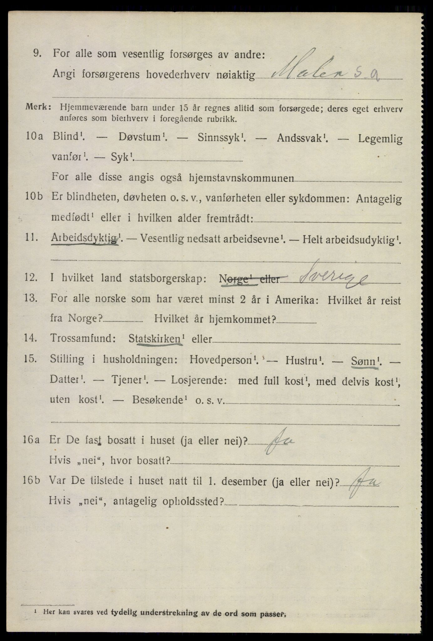 SAO, Folketelling 1920 for 0225 Blaker herred, 1920, s. 2030