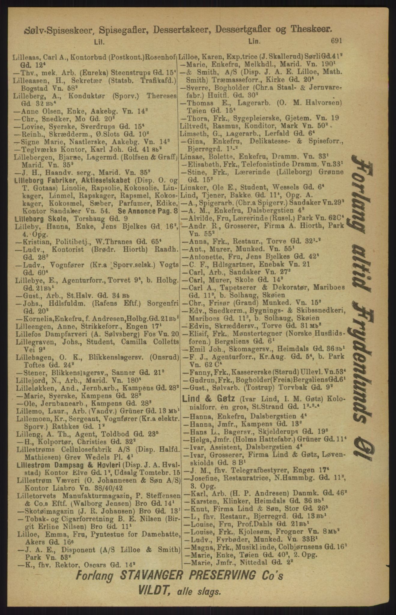 Kristiania/Oslo adressebok, PUBL/-, 1911, s. 691