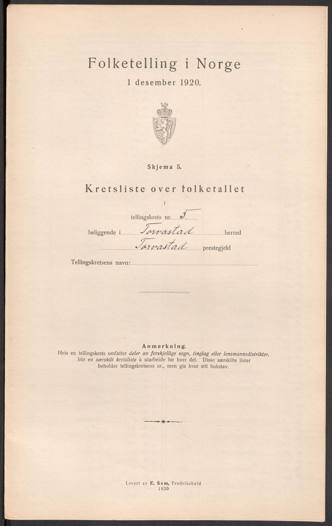 SAST, Folketelling 1920 for 1152 Torvastad herred, 1920, s. 48