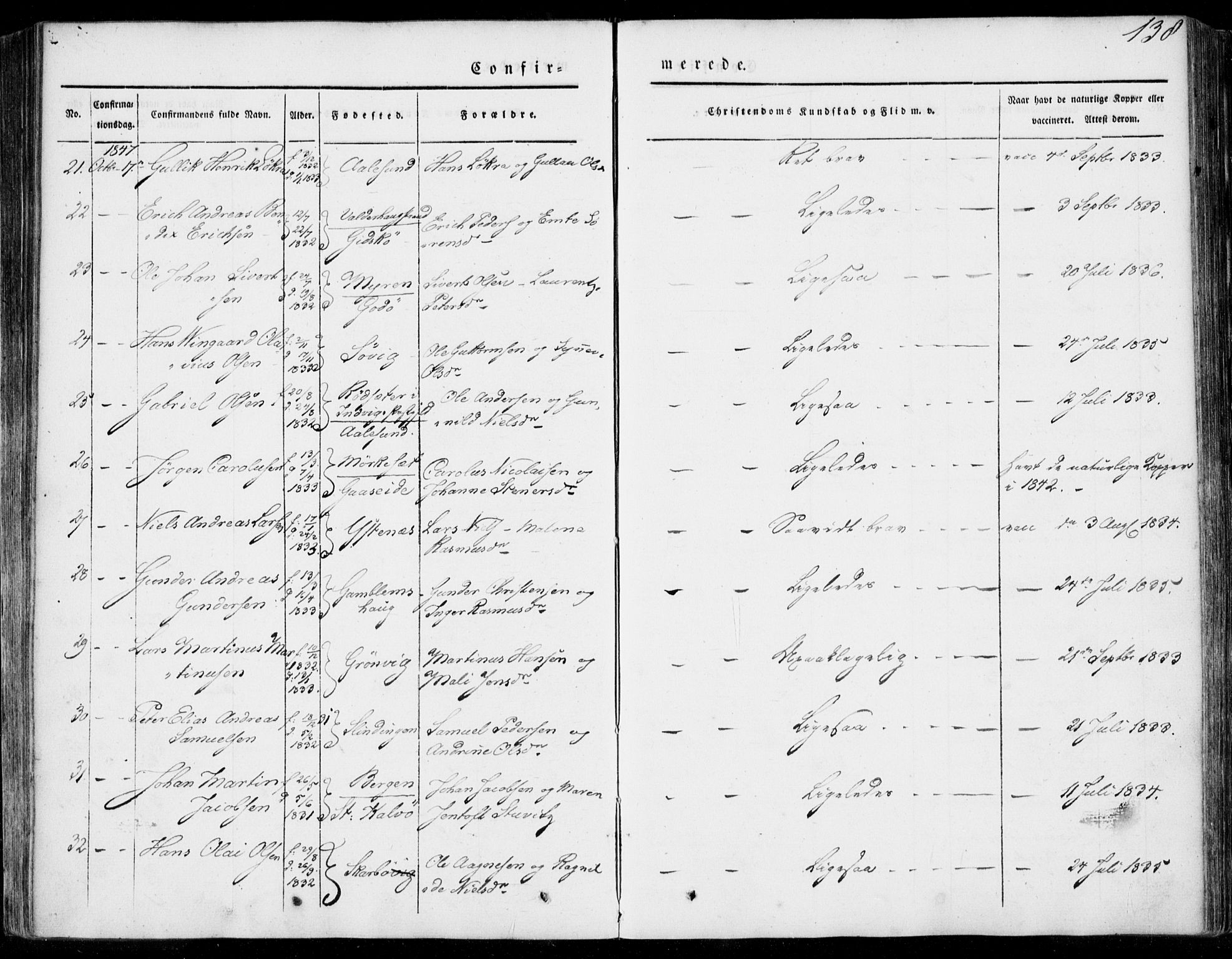 Ministerialprotokoller, klokkerbøker og fødselsregistre - Møre og Romsdal, AV/SAT-A-1454/528/L0396: Ministerialbok nr. 528A07, 1839-1847, s. 138