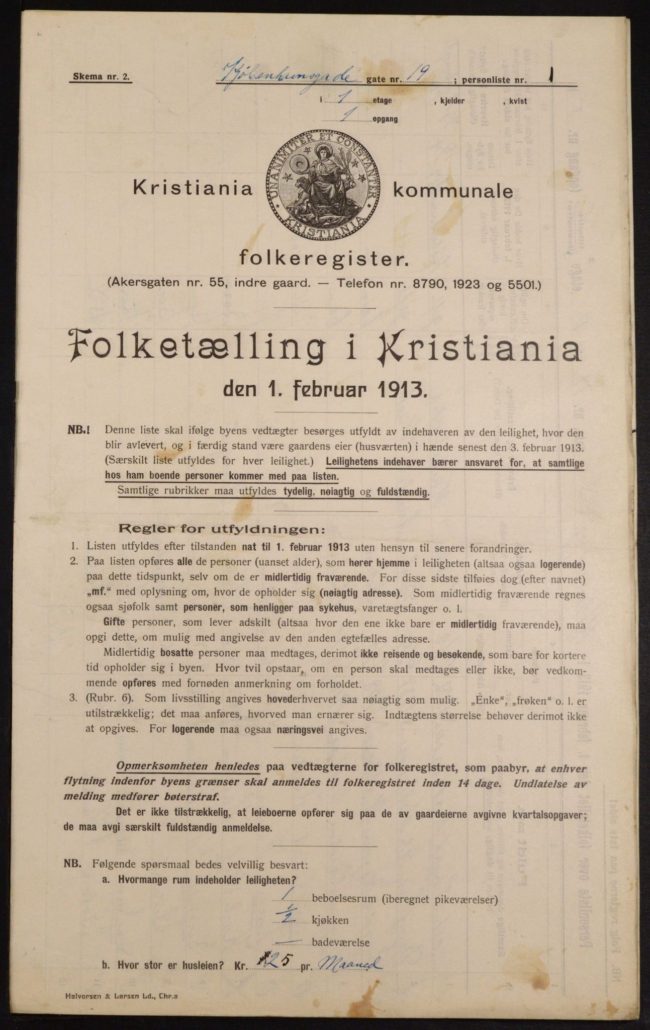 OBA, Kommunal folketelling 1.2.1913 for Kristiania, 1913, s. 55008