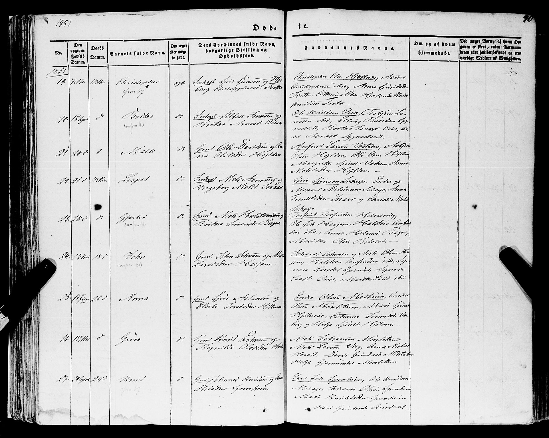 Ulvik sokneprestembete, AV/SAB-A-78801/H/Haa: Ministerialbok nr. A 12, 1839-1853, s. 90