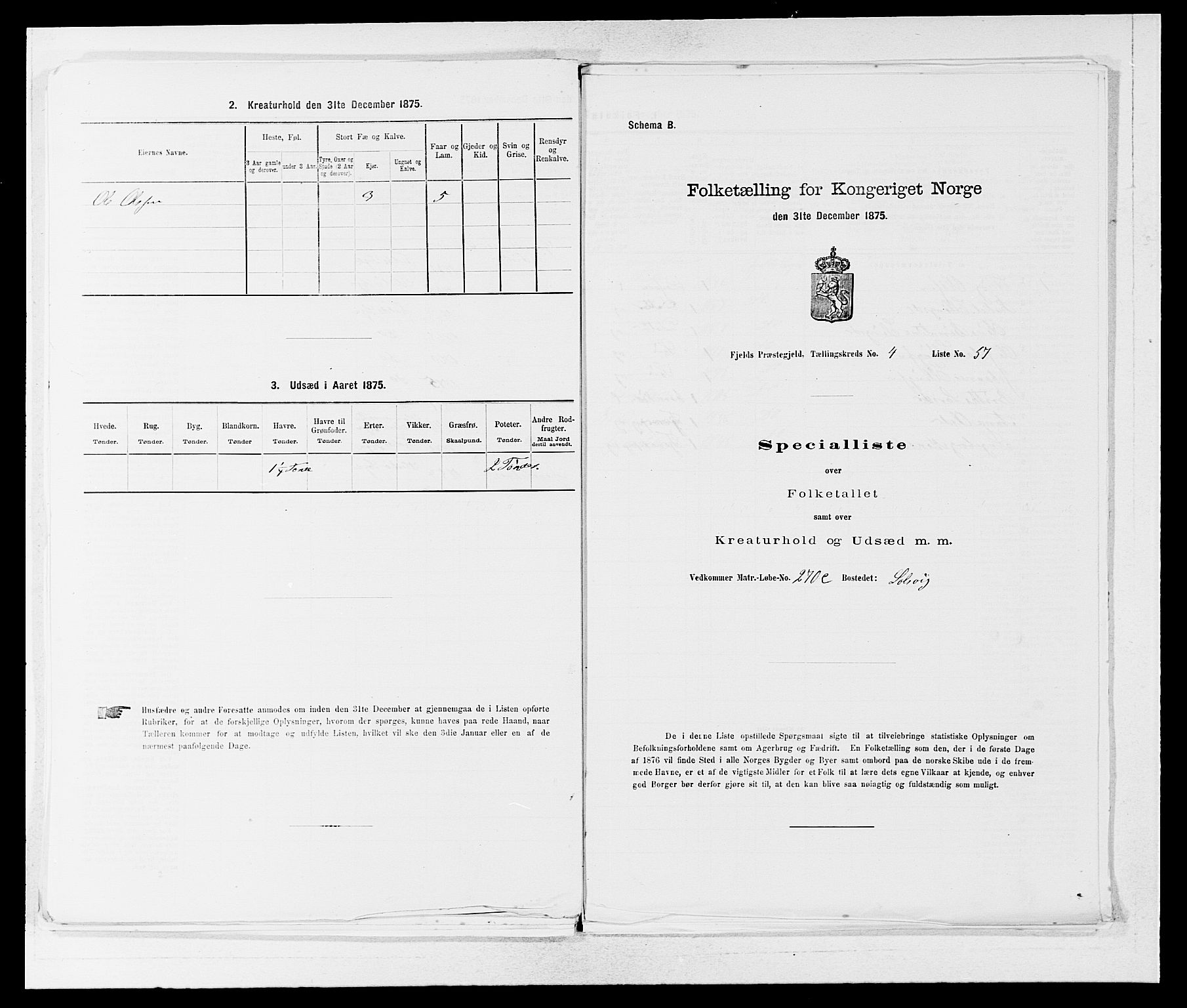 SAB, Folketelling 1875 for 1246P Fjell prestegjeld, 1875, s. 538