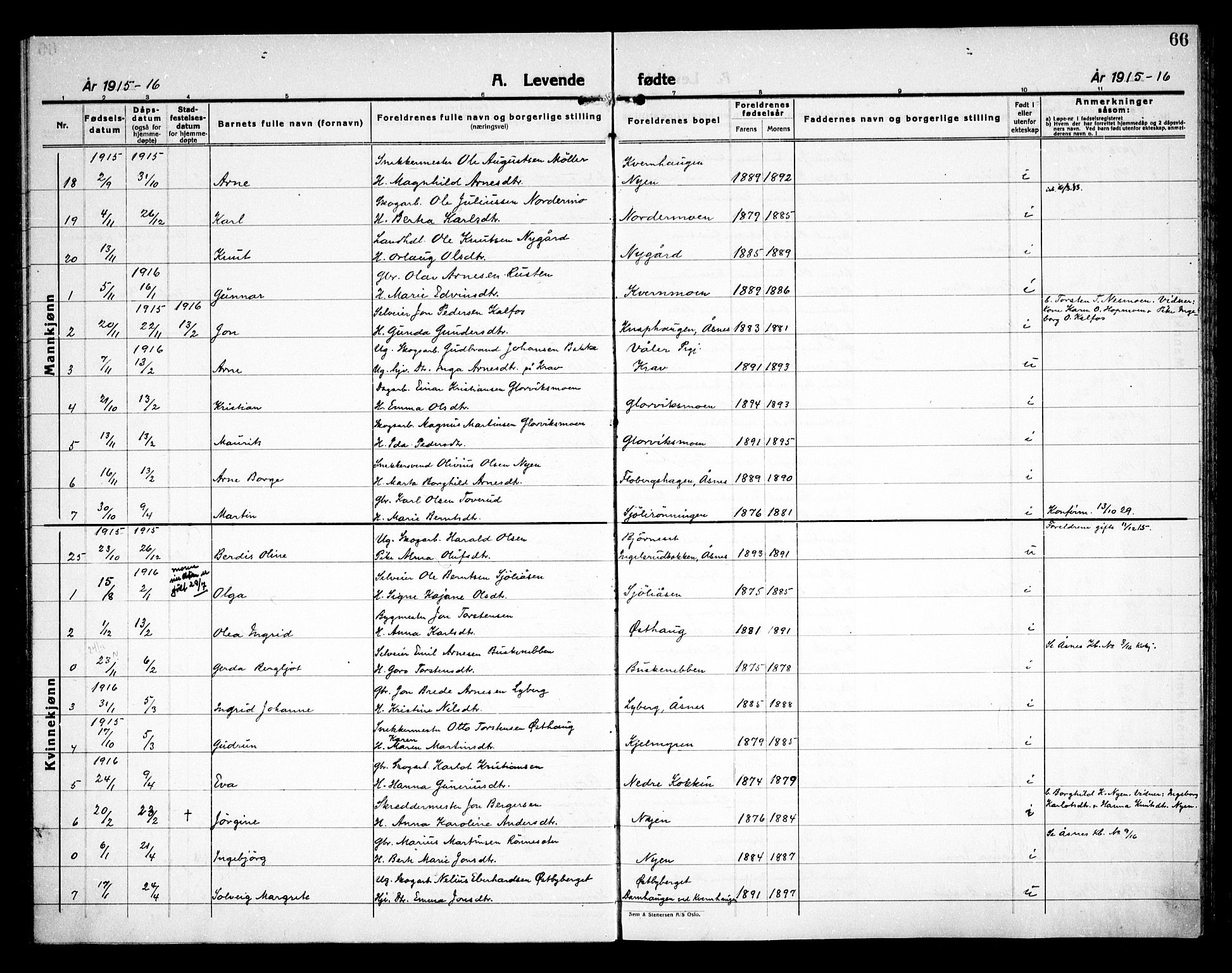 Åsnes prestekontor, SAH/PREST-042/H/Ha/Haa/L0000D: Ministerialbok nr. 0B, 1890-1929, s. 66