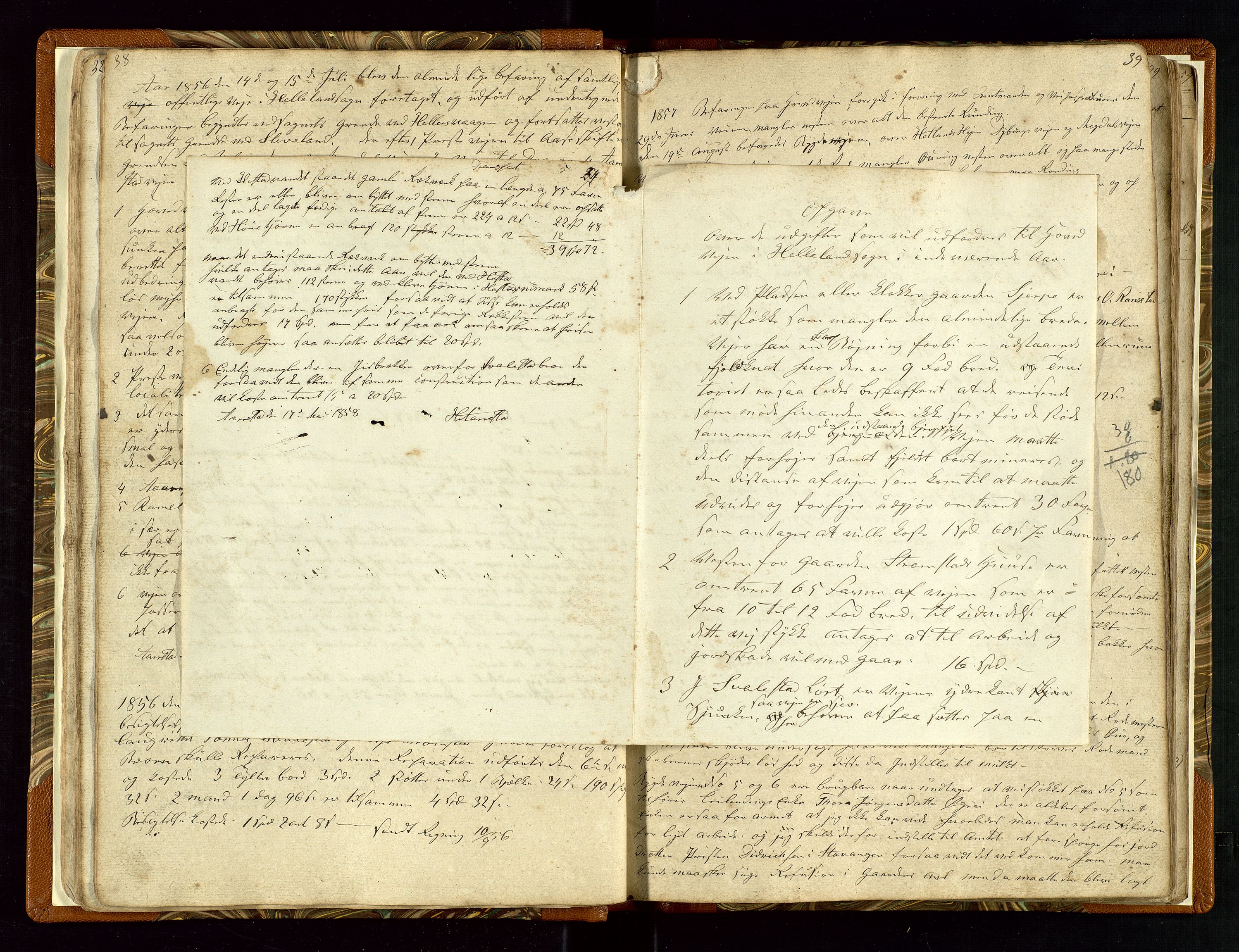 Helleland lensmannskontor, AV/SAST-A-100209/Ya/L0003: Diverseprotokoll, 1842-1960, s. 38-39