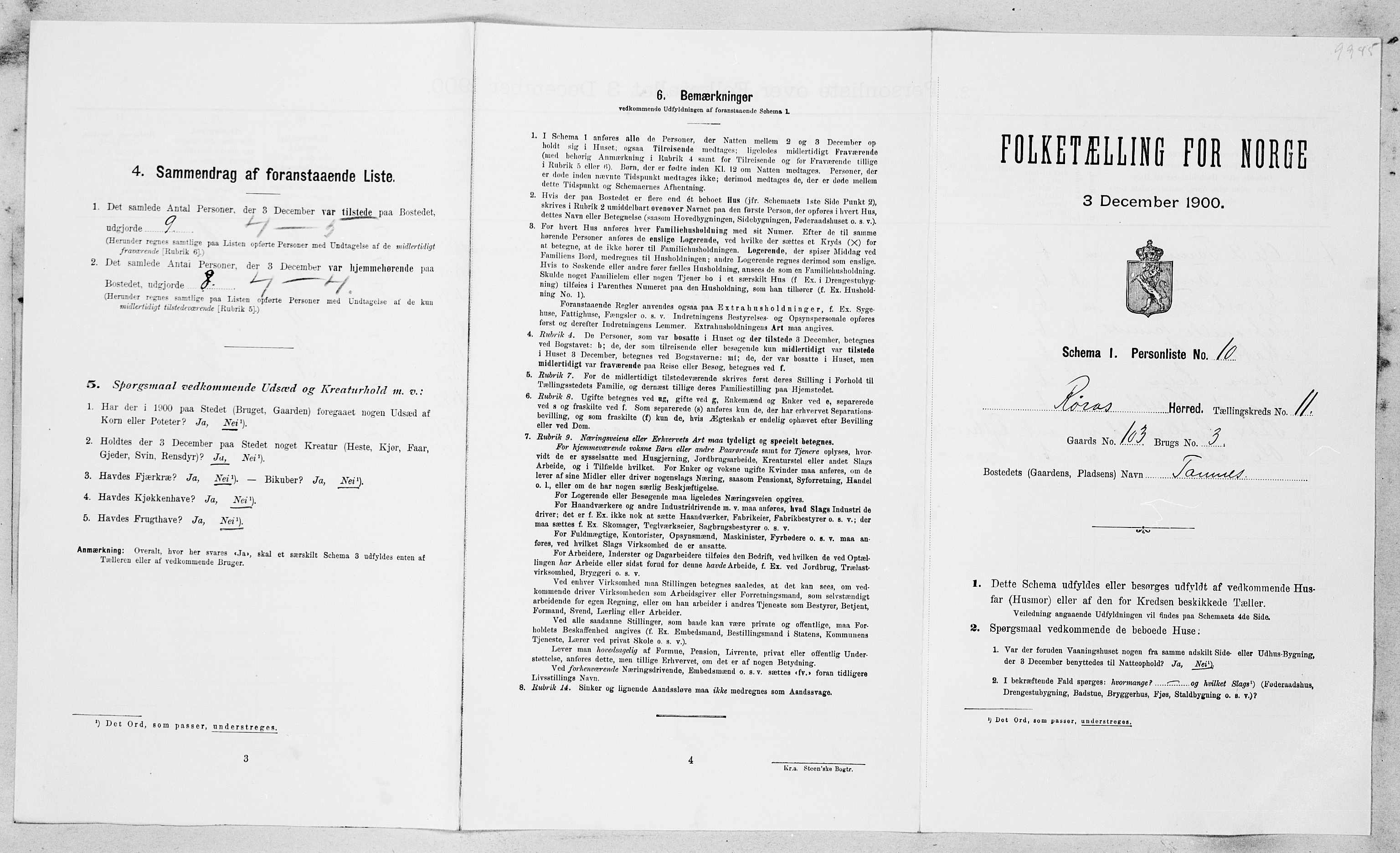 SAT, Folketelling 1900 for 1640 Røros herred, 1900, s. 1162