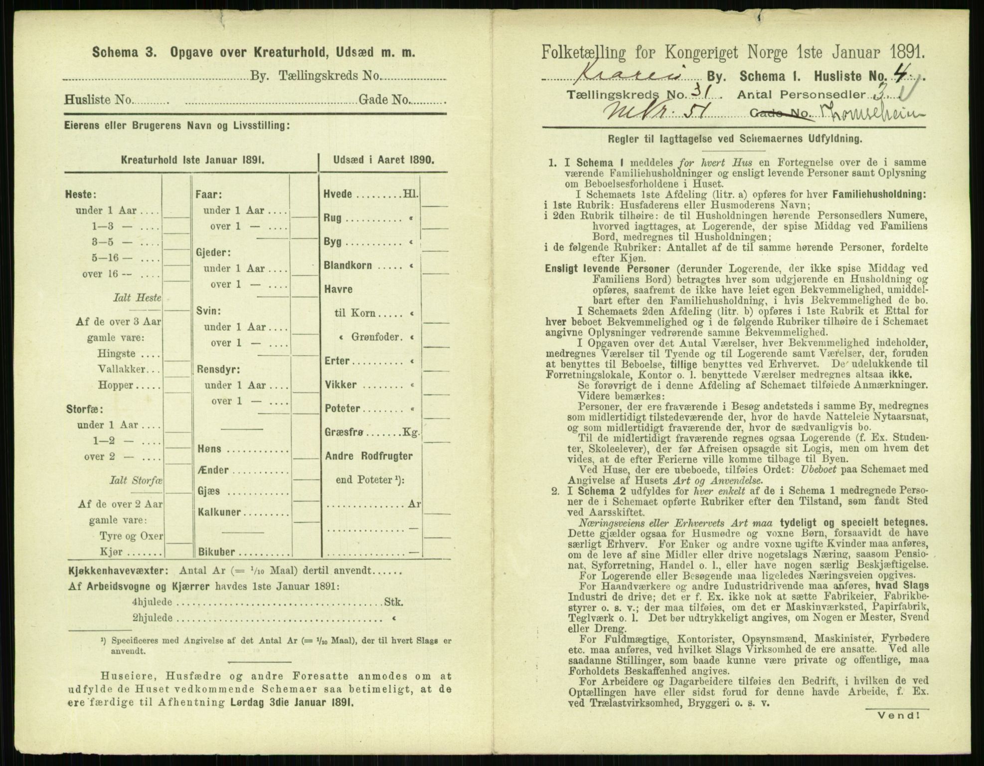 RA, Folketelling 1891 for 0801 Kragerø kjøpstad, 1891, s. 1122