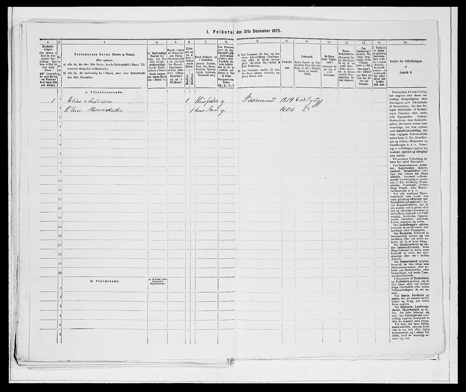 SAB, Folketelling 1875 for 1443P Eid prestegjeld, 1875, s. 109