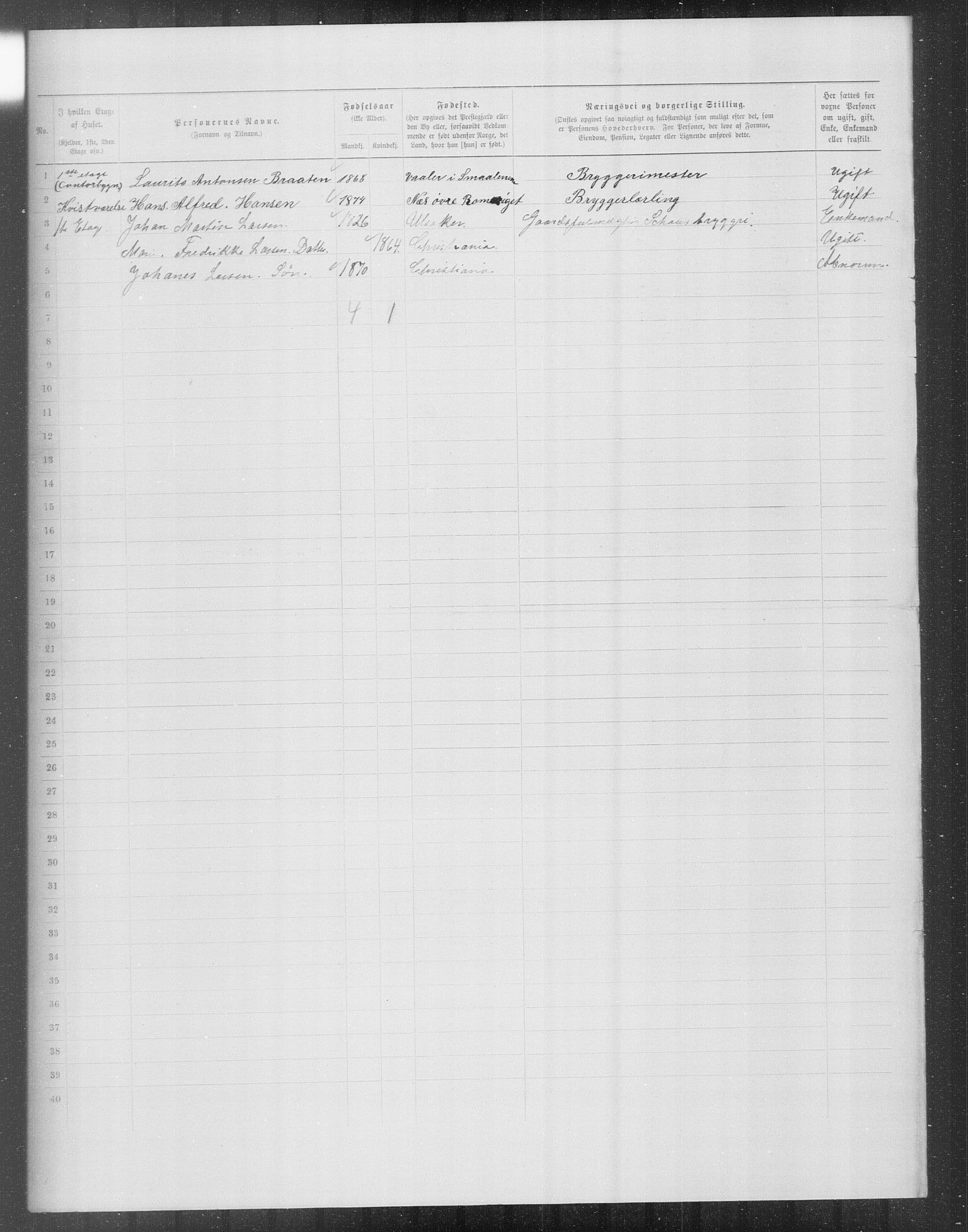 OBA, Kommunal folketelling 31.12.1899 for Kristiania kjøpstad, 1899, s. 14982