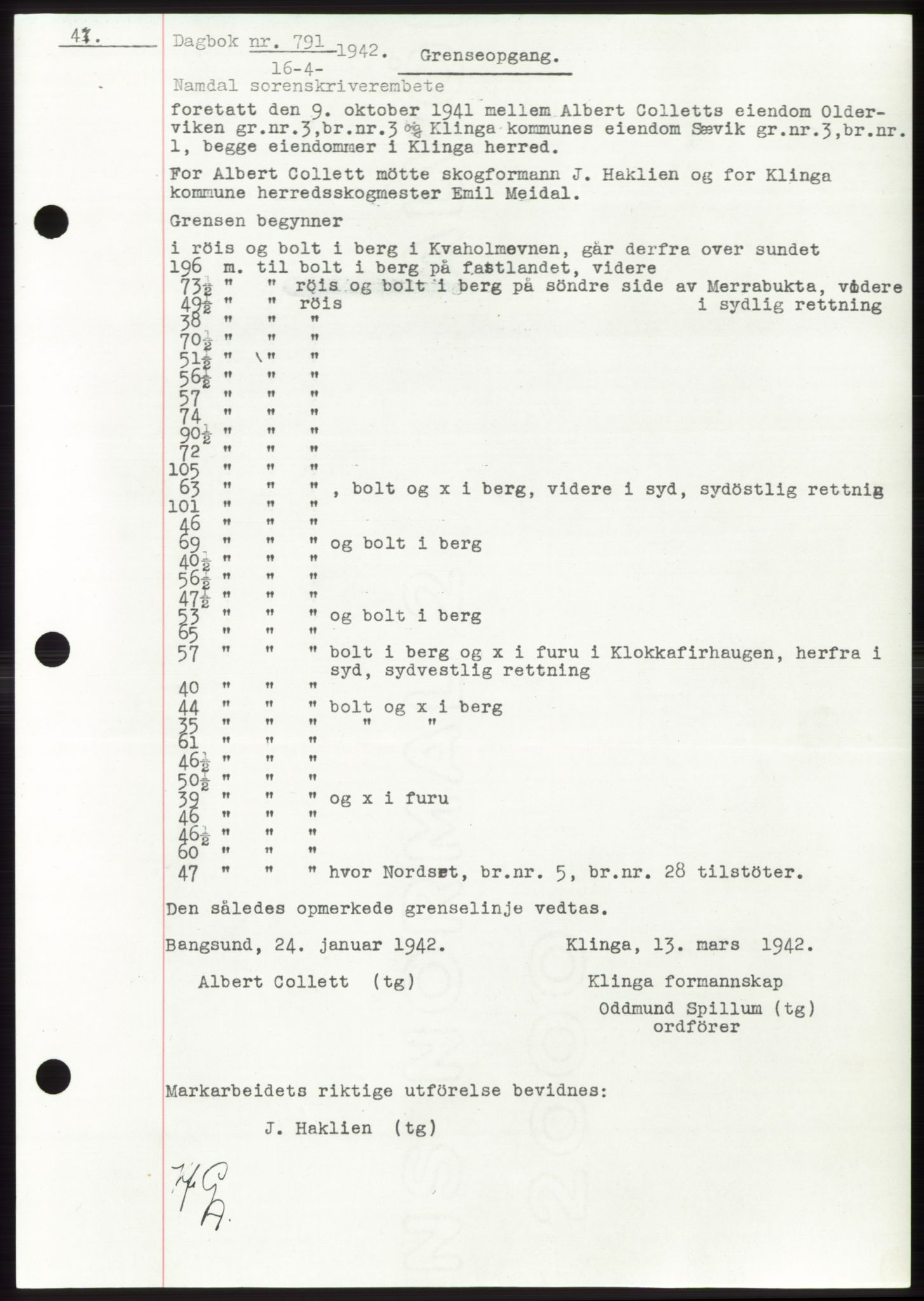 Namdal sorenskriveri, SAT/A-4133/1/2/2C: Pantebok nr. -, 1941-1942, Dagboknr: 791/1942