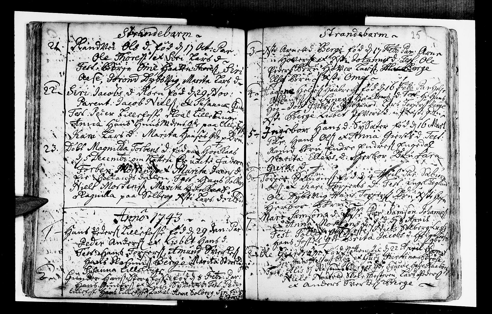 Strandebarm sokneprestembete, AV/SAB-A-78401/H/Haa: Ministerialbok nr. A 2 /1, 1727-1750, s. 25