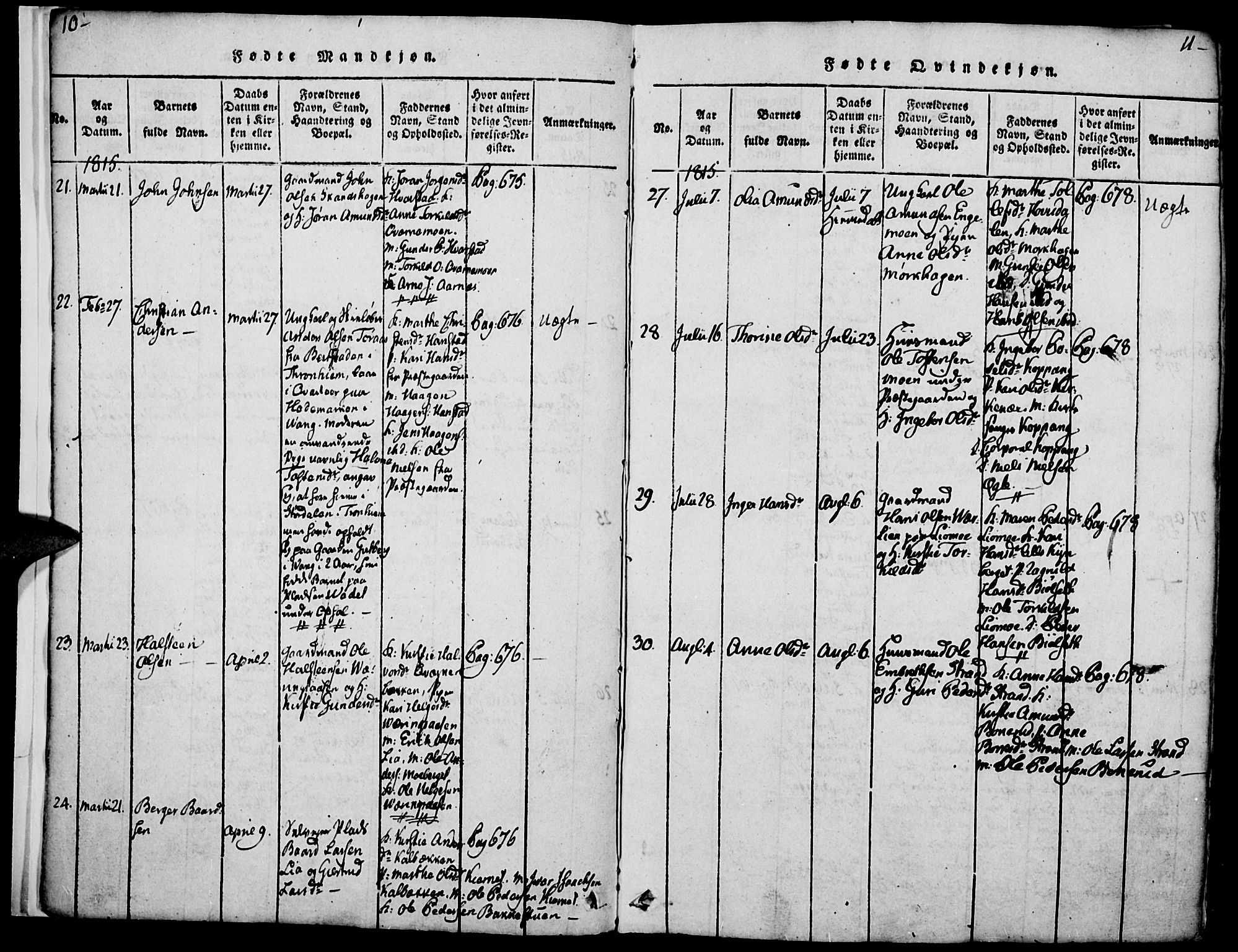 Elverum prestekontor, AV/SAH-PREST-044/H/Ha/Haa/L0007: Ministerialbok nr. 7, 1815-1830, s. 10-11