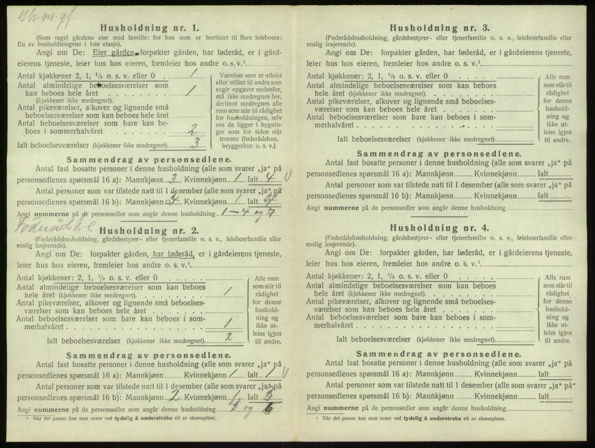 SAB, Folketelling 1920 for 1251 Bruvik herred, 1920, s. 836