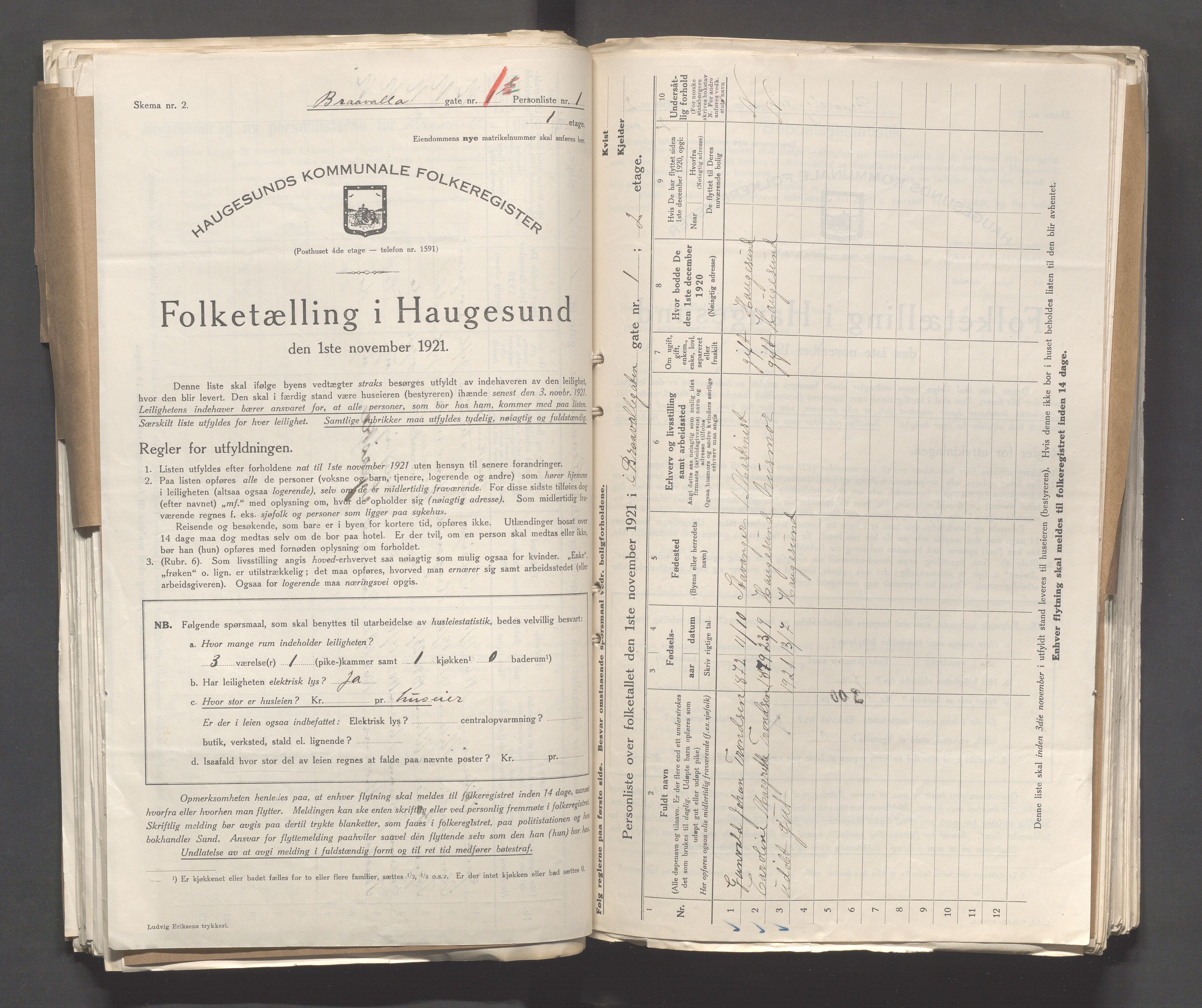 IKAR, Kommunal folketelling 1.11.1921 for Haugesund, 1921, s. 198