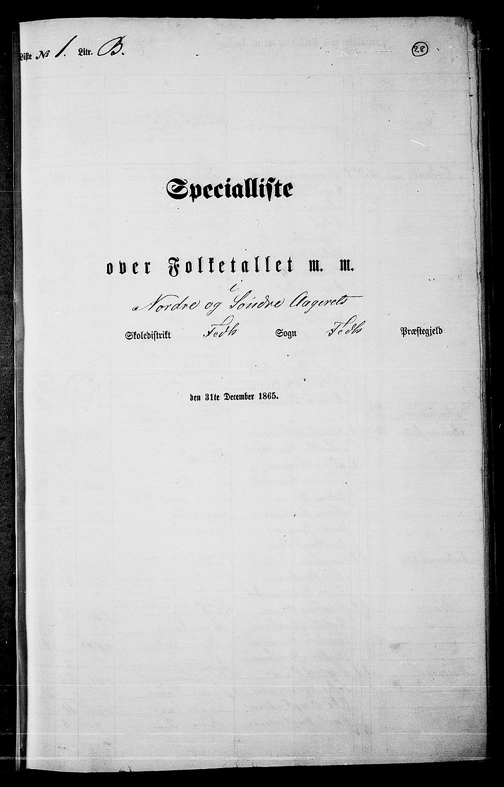 RA, Folketelling 1865 for 0227P Fet prestegjeld, 1865, s. 25