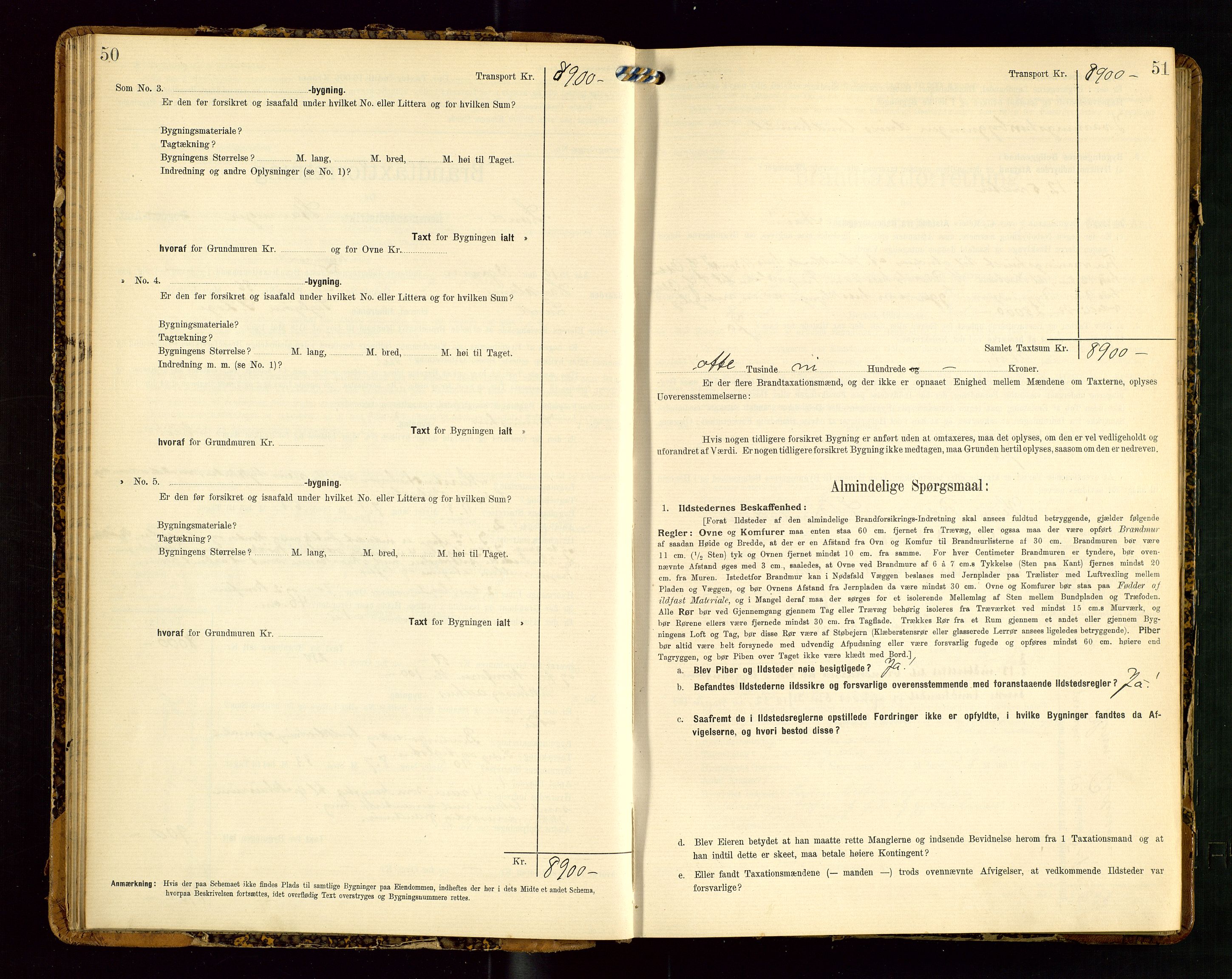 Lund lensmannskontor, SAST/A-100303/Gob/L0002: "Brandtakstprotokol", 1908-1918, s. 50-51