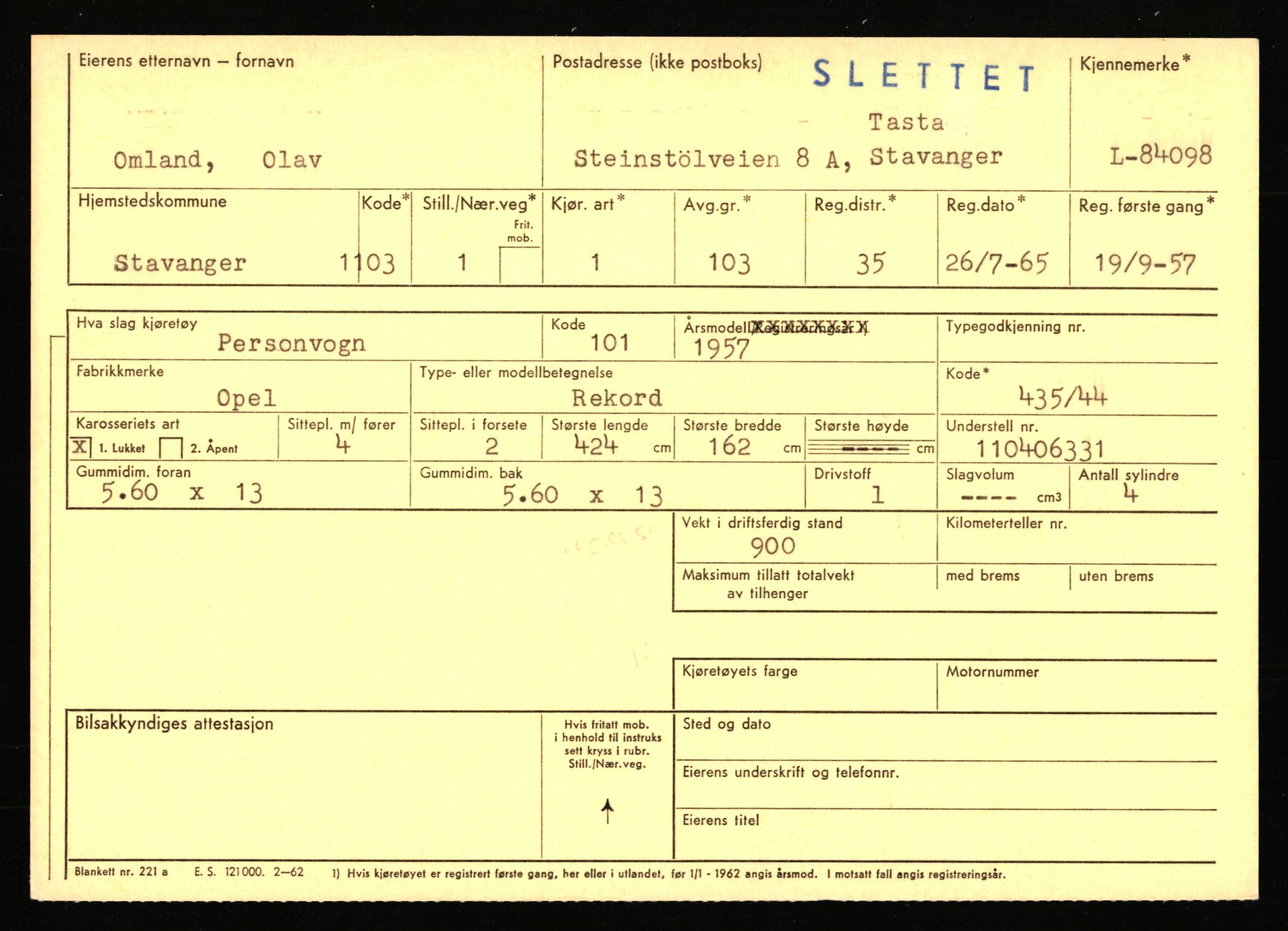 Stavanger trafikkstasjon, AV/SAST-A-101942/0/F/L0072: L-82200 - L-84099, 1930-1971, s. 2175