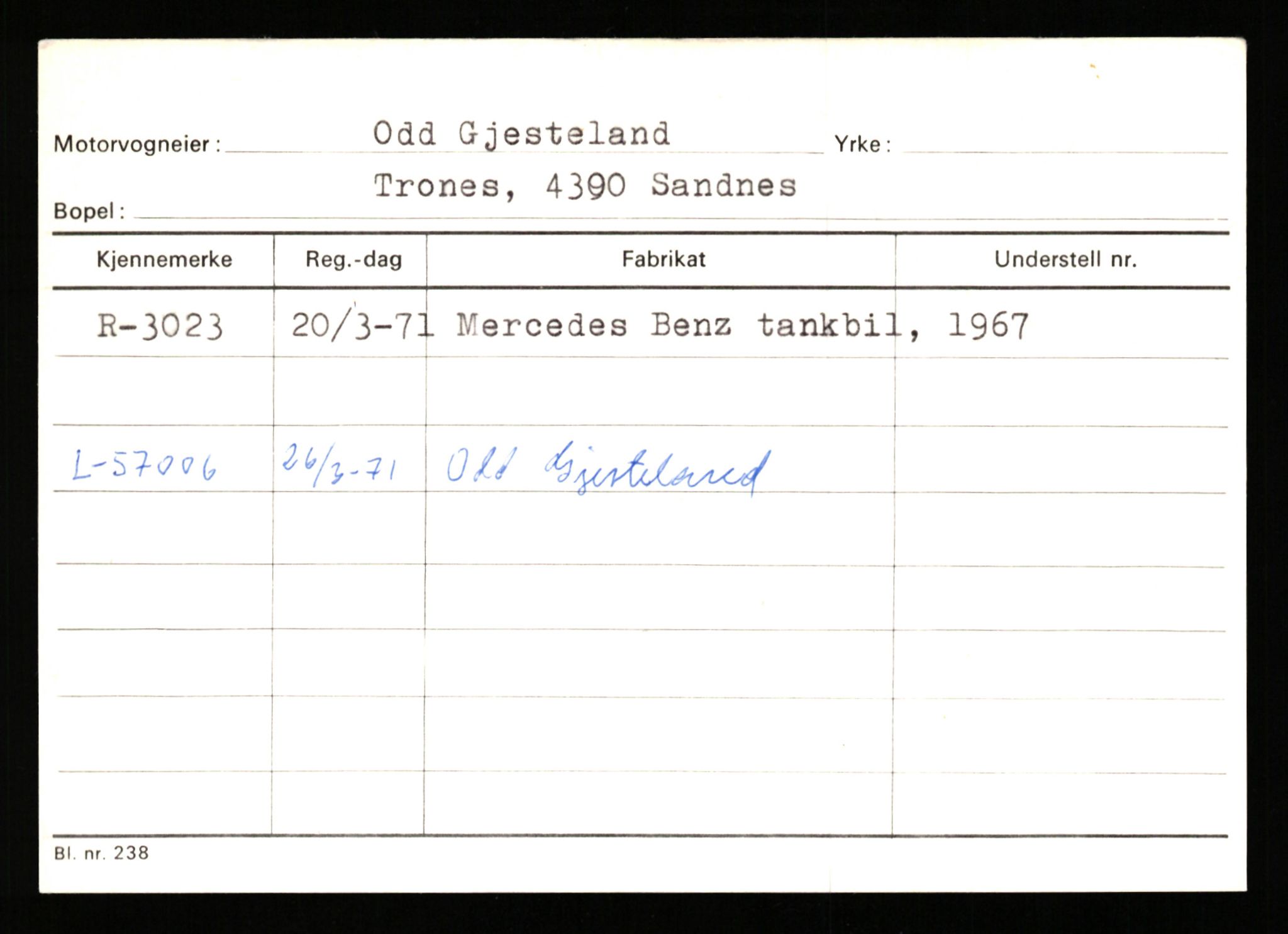 Stavanger trafikkstasjon, AV/SAST-A-101942/0/G/L0001: Registreringsnummer: 0 - 5782, 1930-1971, s. 1987