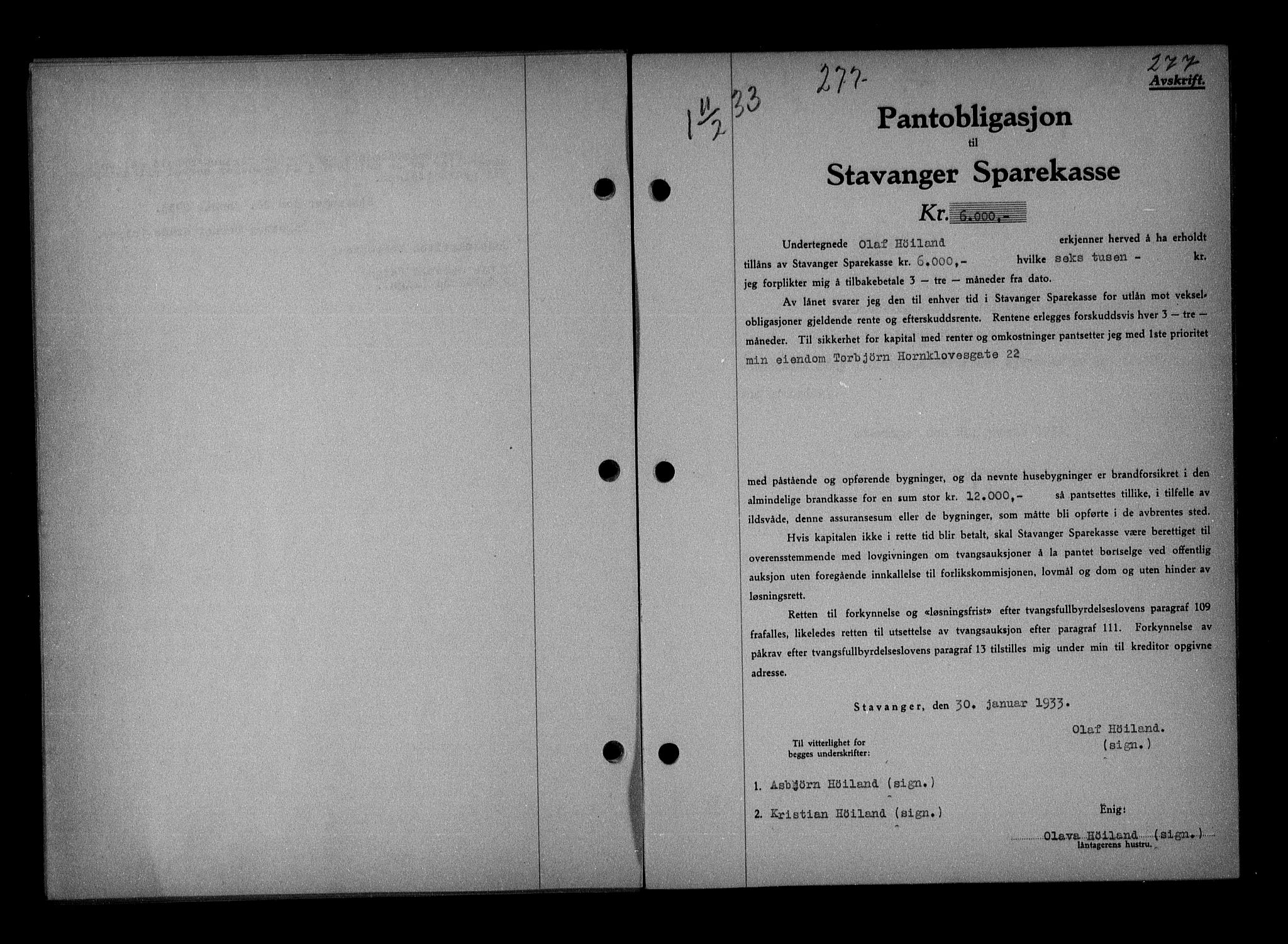 Stavanger byfogd, SAST/A-101408/001/4/41/410/410BB/L0063: Pantebok nr. 53, 1932-1933, Tingl.dato: 11.02.1933