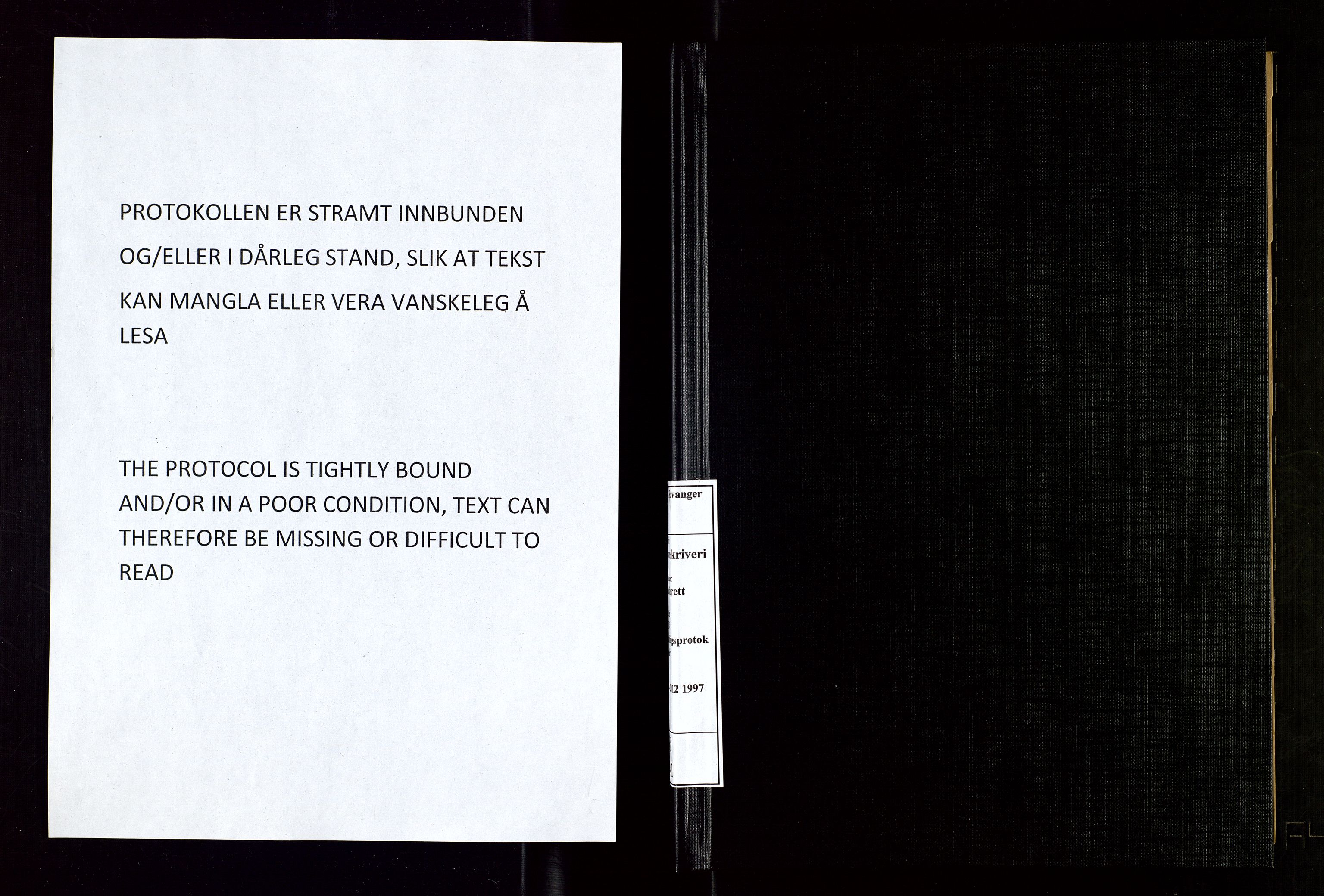 Ryfylke tingrett, AV/SAST-A-100055/002/H/Hf/L0041: Skifteforhandlingsprotokoll, 1996-1997