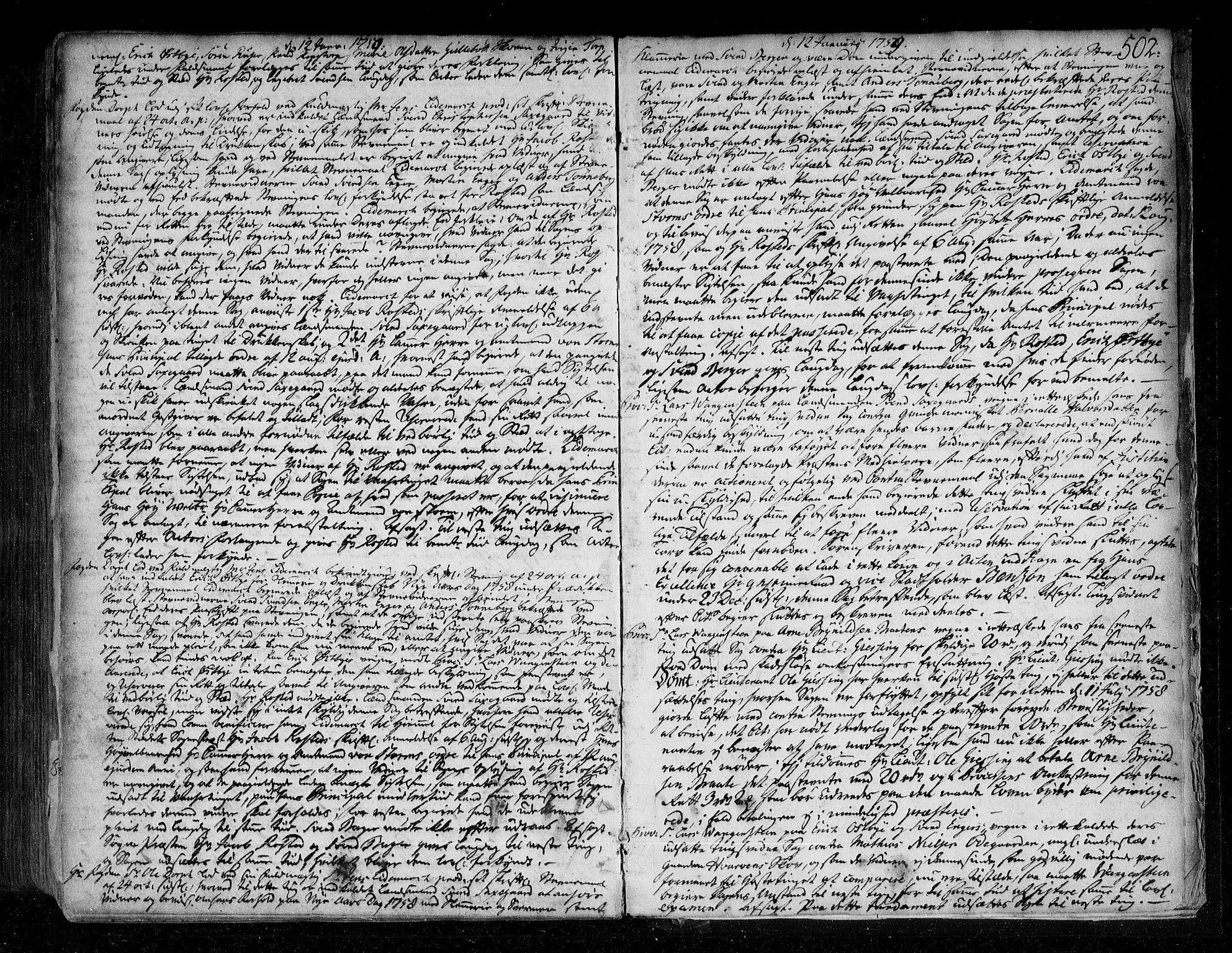 Nedre Romerike sorenskriveri, SAO/A-10469/F/Fb/L0041: Tingbok, 1753-1759, s. 501b-502a