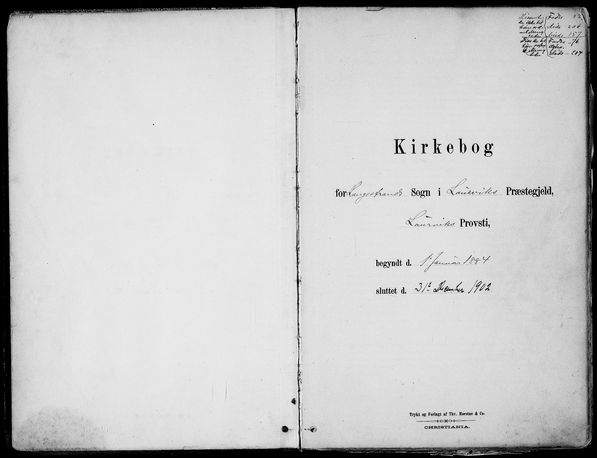 Larvik kirkebøker, AV/SAKO-A-352/F/Fb/L0004: Ministerialbok nr. II 4, 1884-1902