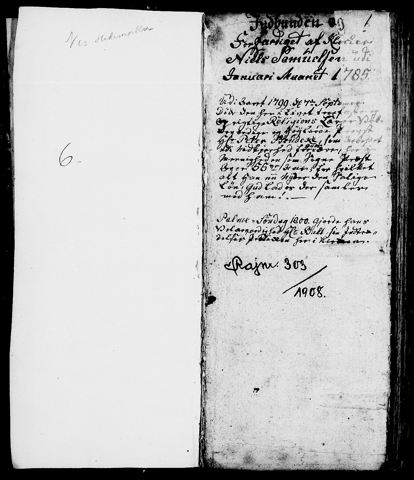 Nes prestekontor, Hedmark, SAH/PREST-020/L/La/L0002: Klokkerbok nr. 2, 1785-1813, s. 0-1