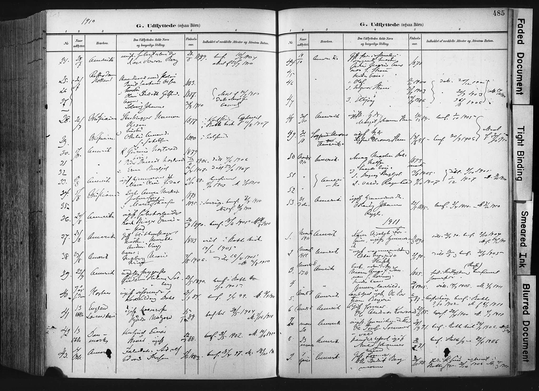 Ministerialprotokoller, klokkerbøker og fødselsregistre - Sør-Trøndelag, AV/SAT-A-1456/604/L0201: Ministerialbok nr. 604A21, 1901-1911, s. 485