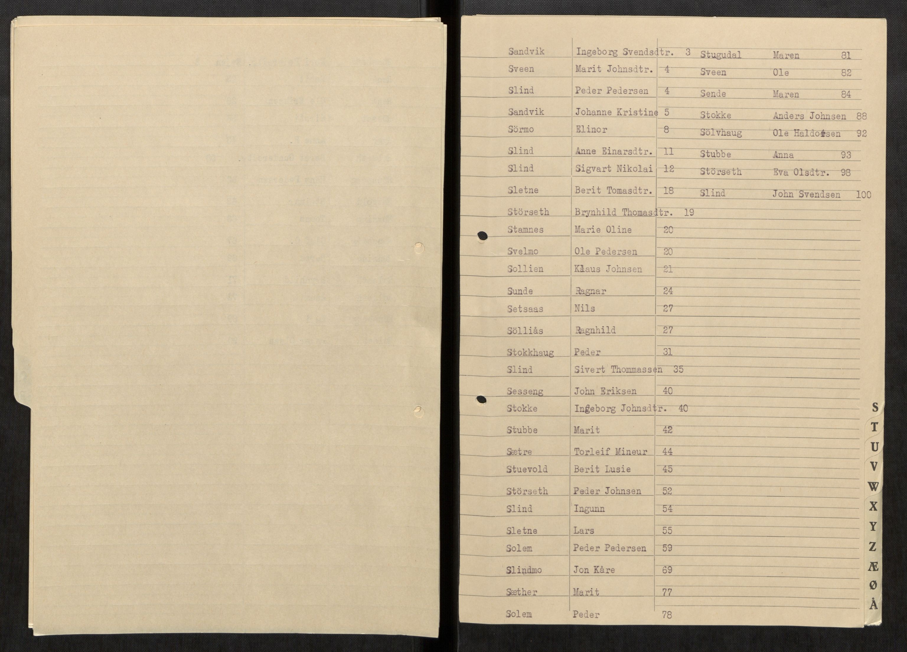 Selbu lensmannskontor, AV/SAT-A-1081/2/G/Ga/L0009: Register over dødsfallsprotokoller , 1911-1962