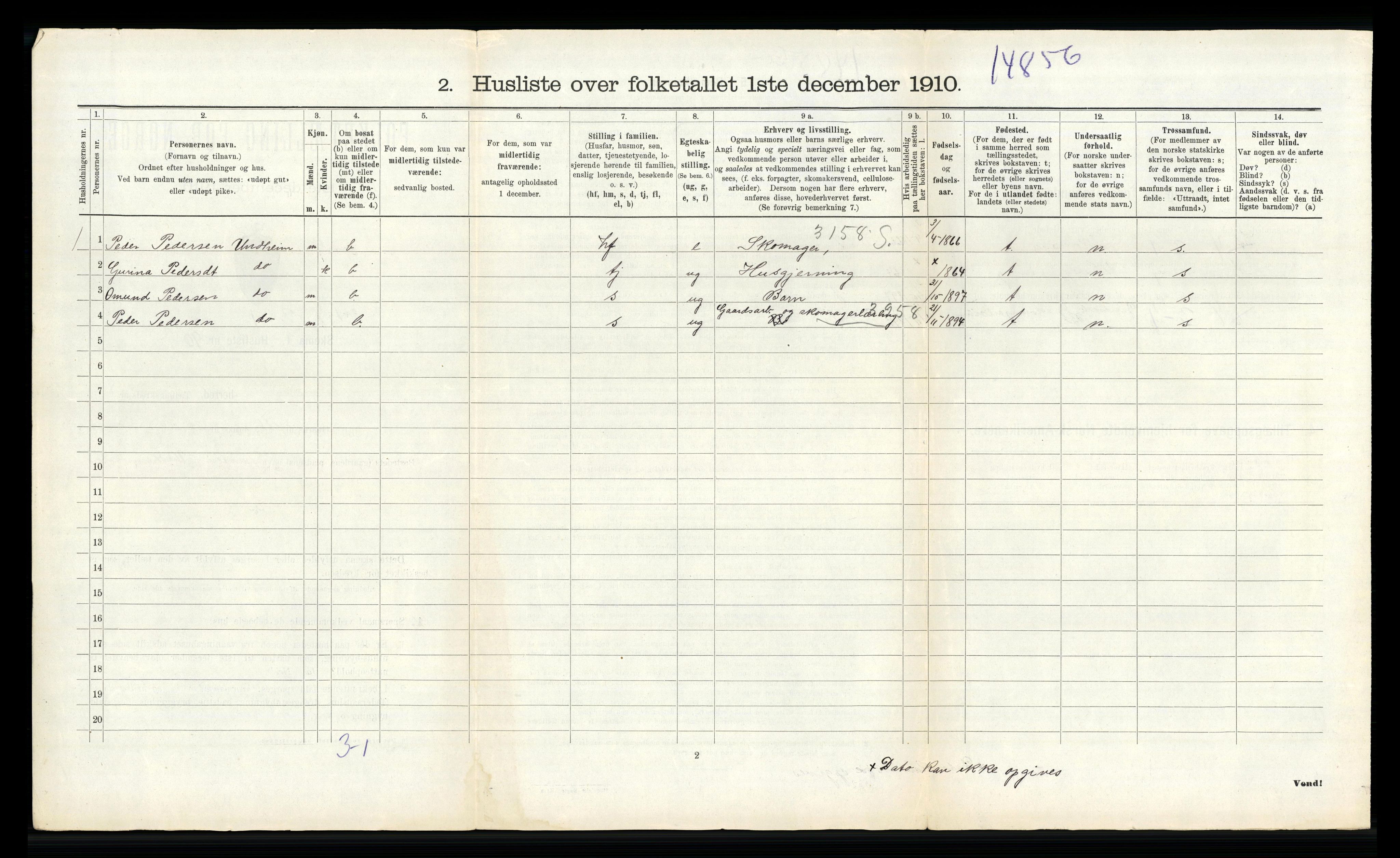 RA, Folketelling 1910 for 1121 Time herred, 1910, s. 990