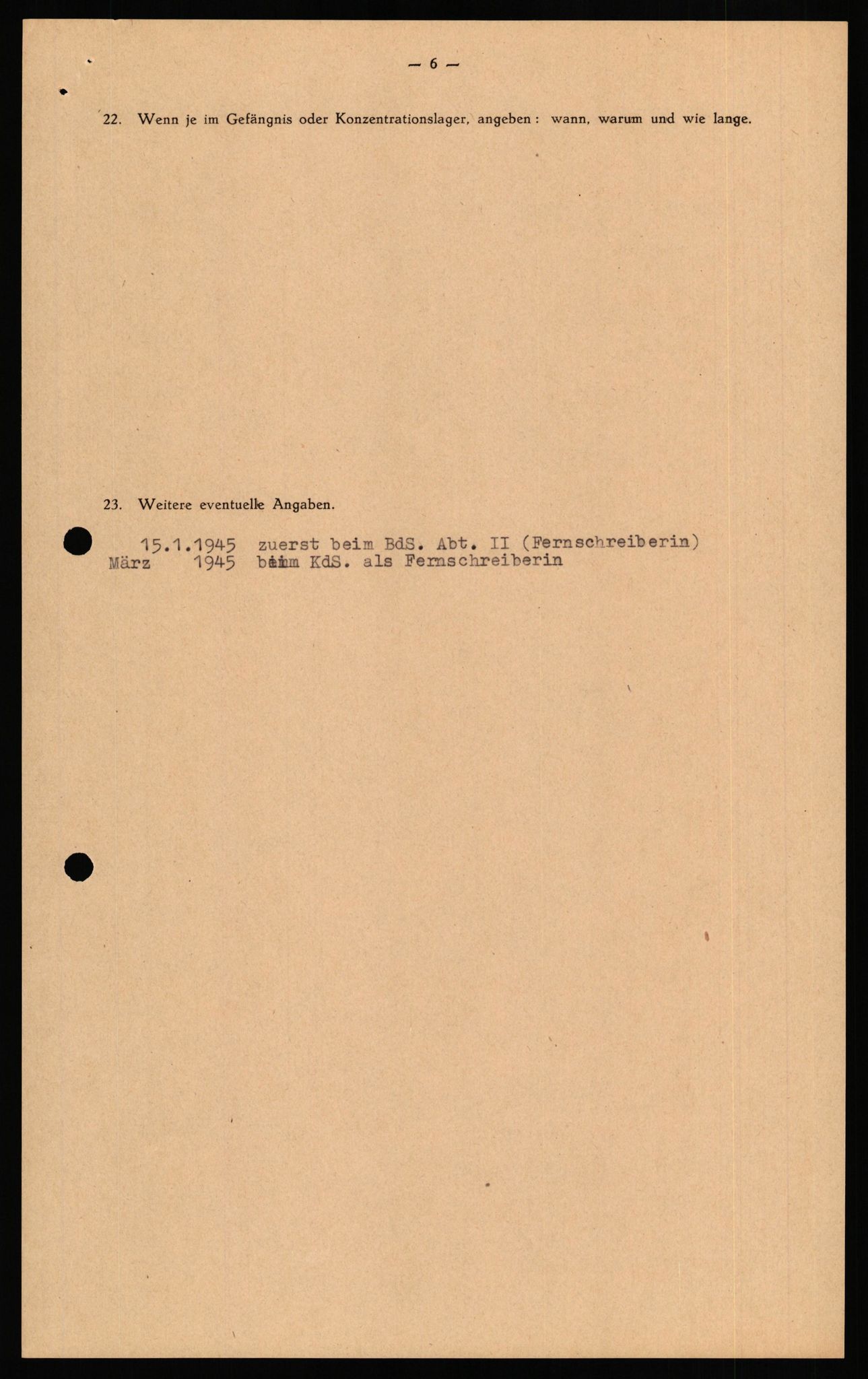 Forsvaret, Forsvarets overkommando II, AV/RA-RAFA-3915/D/Db/L0037: CI Questionaires. Tyske okkupasjonsstyrker i Norge. Tyskere., 1945-1946, s. 69