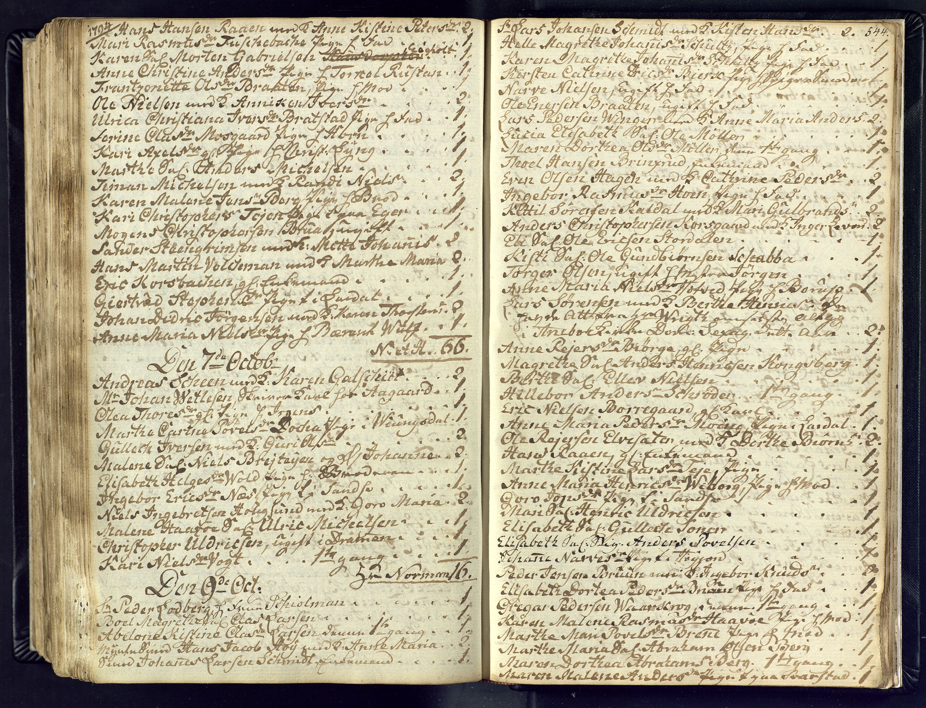 Kongsberg kirkebøker, AV/SAKO-A-22/M/Ma/L0011: Kommunikantprotokoll nr. 11, 1788-1795, s. 544