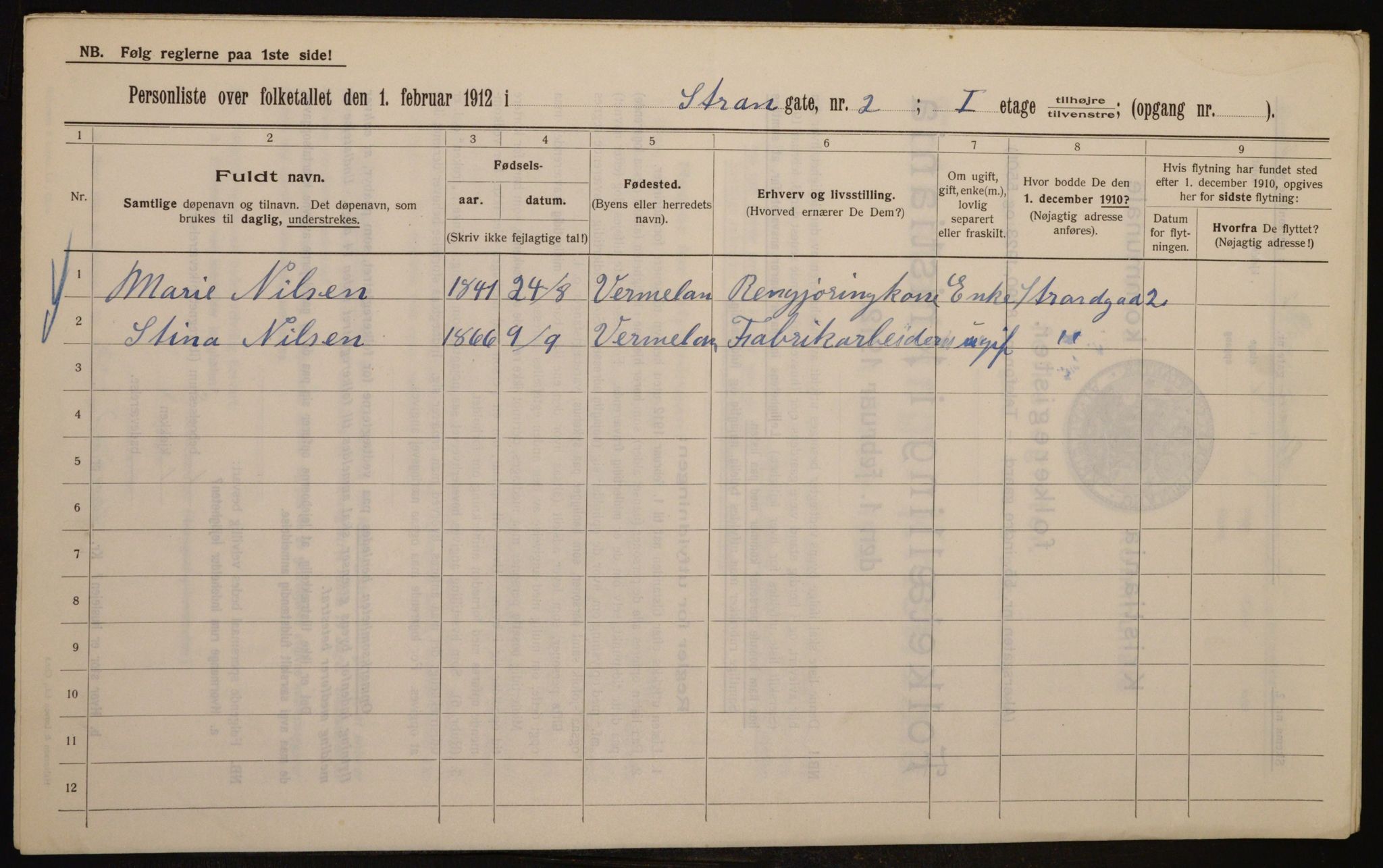 OBA, Kommunal folketelling 1.2.1912 for Kristiania, 1912, s. 103680