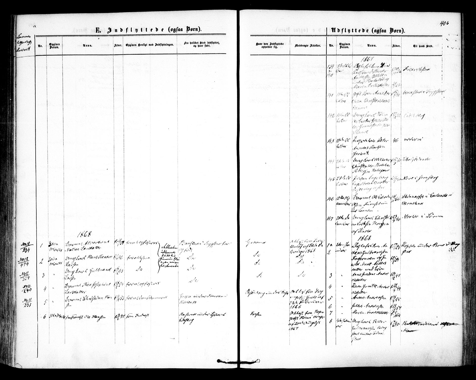 Høland prestekontor Kirkebøker, AV/SAO-A-10346a/F/Fa/L0011: Ministerialbok nr. I 11, 1862-1869, s. 406