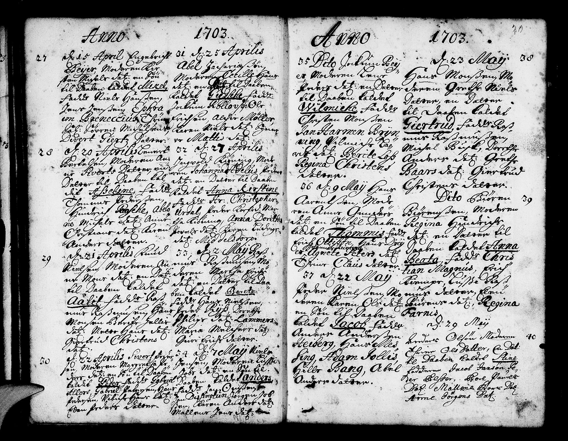Nykirken Sokneprestembete, AV/SAB-A-77101/H/Haa/L0002: Ministerialbok nr. A 2, 1700-1723, s. 30