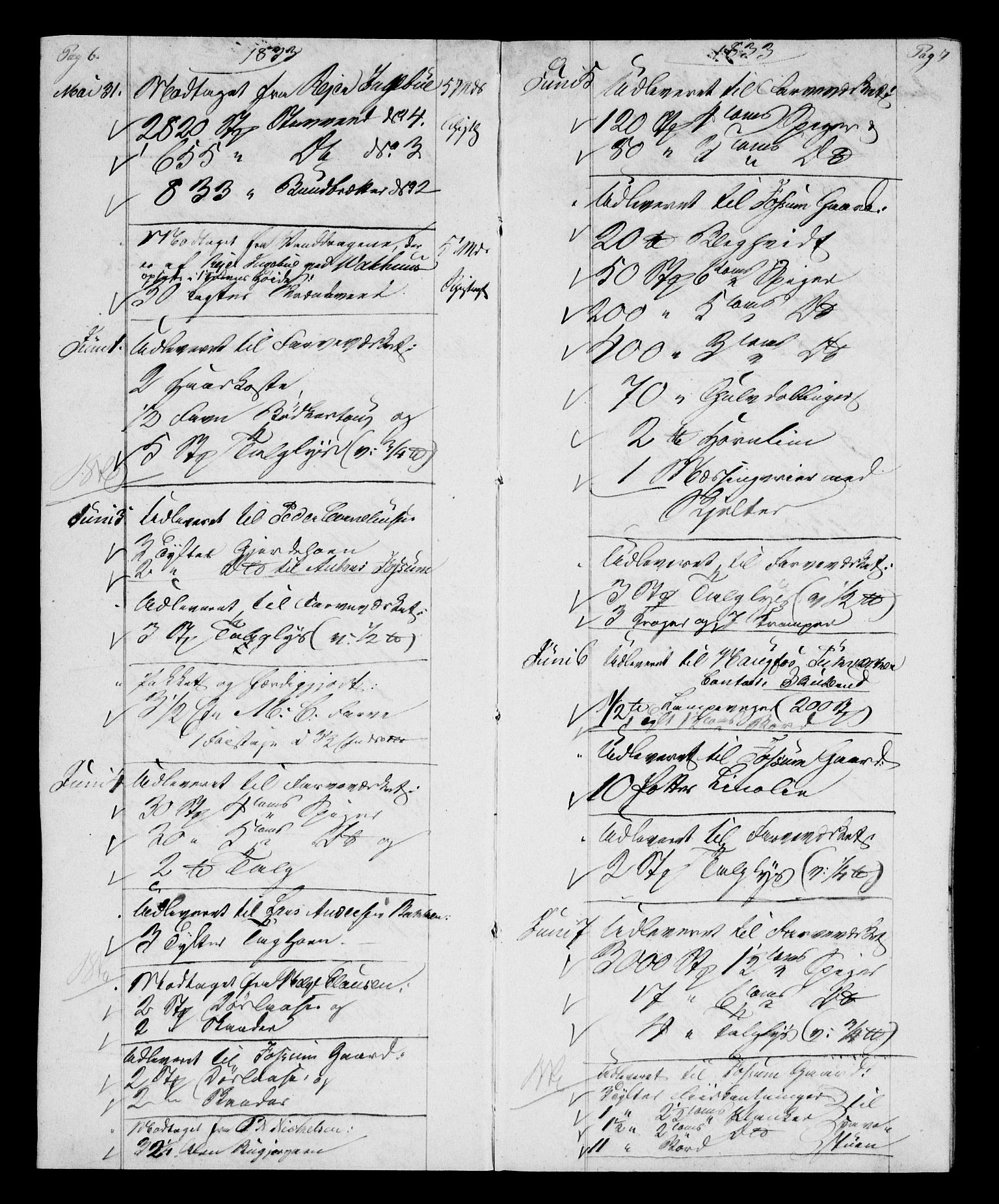 Modums Blaafarveværk, RA/PA-0157/G/Gd/Gdb/L0200: Annotations Bog, Dagbok over inn- og utgående materiale, 1833-1836, s. 5