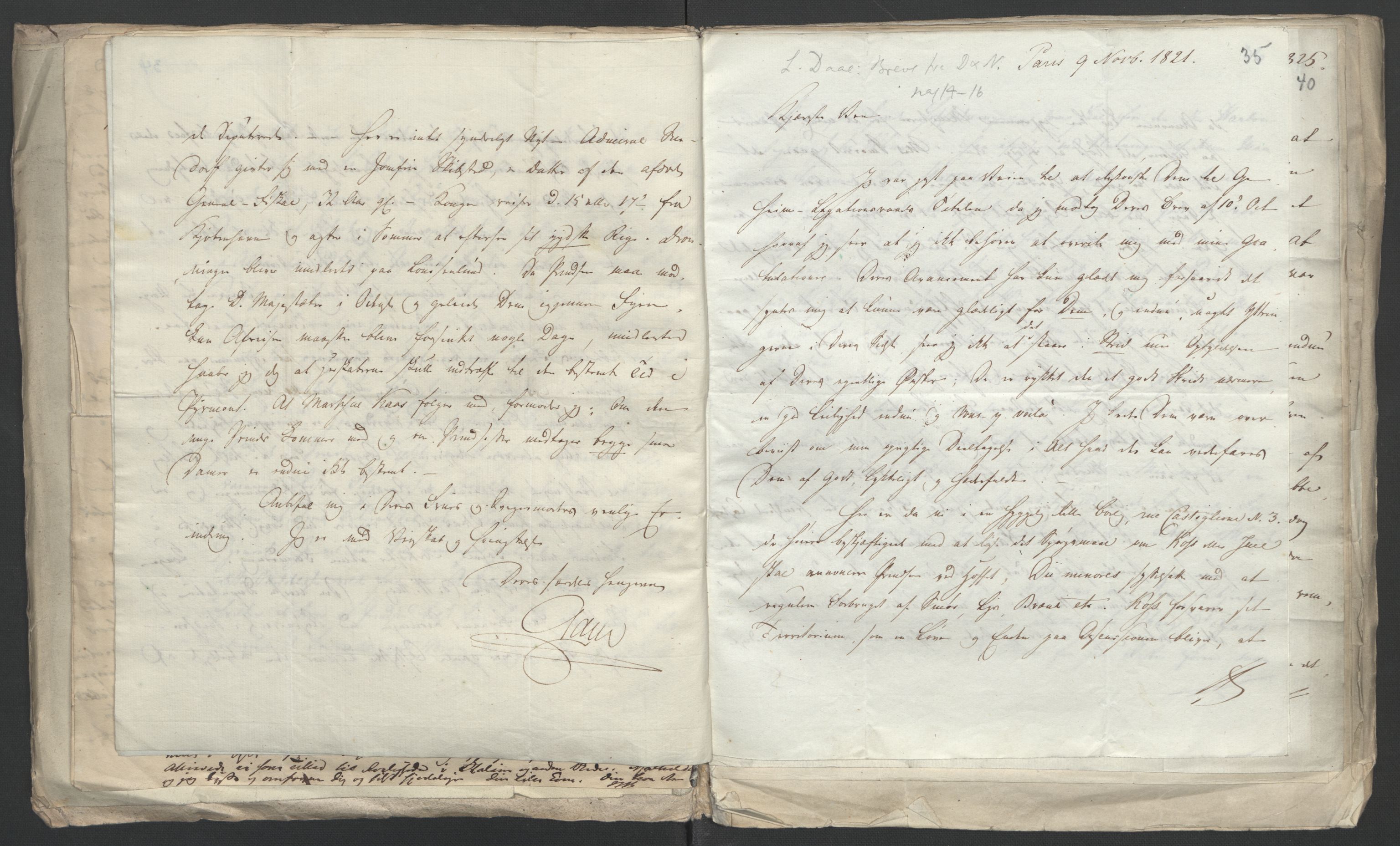 Faye, Andreas, AV/RA-PA-0015/F/Fh/L0026/0005: -- / Breve fra Irgens-Berghs til hans svoger A. Holstein og fra J. G. Adler til Irgens-Bergh 1816-27, s. 39