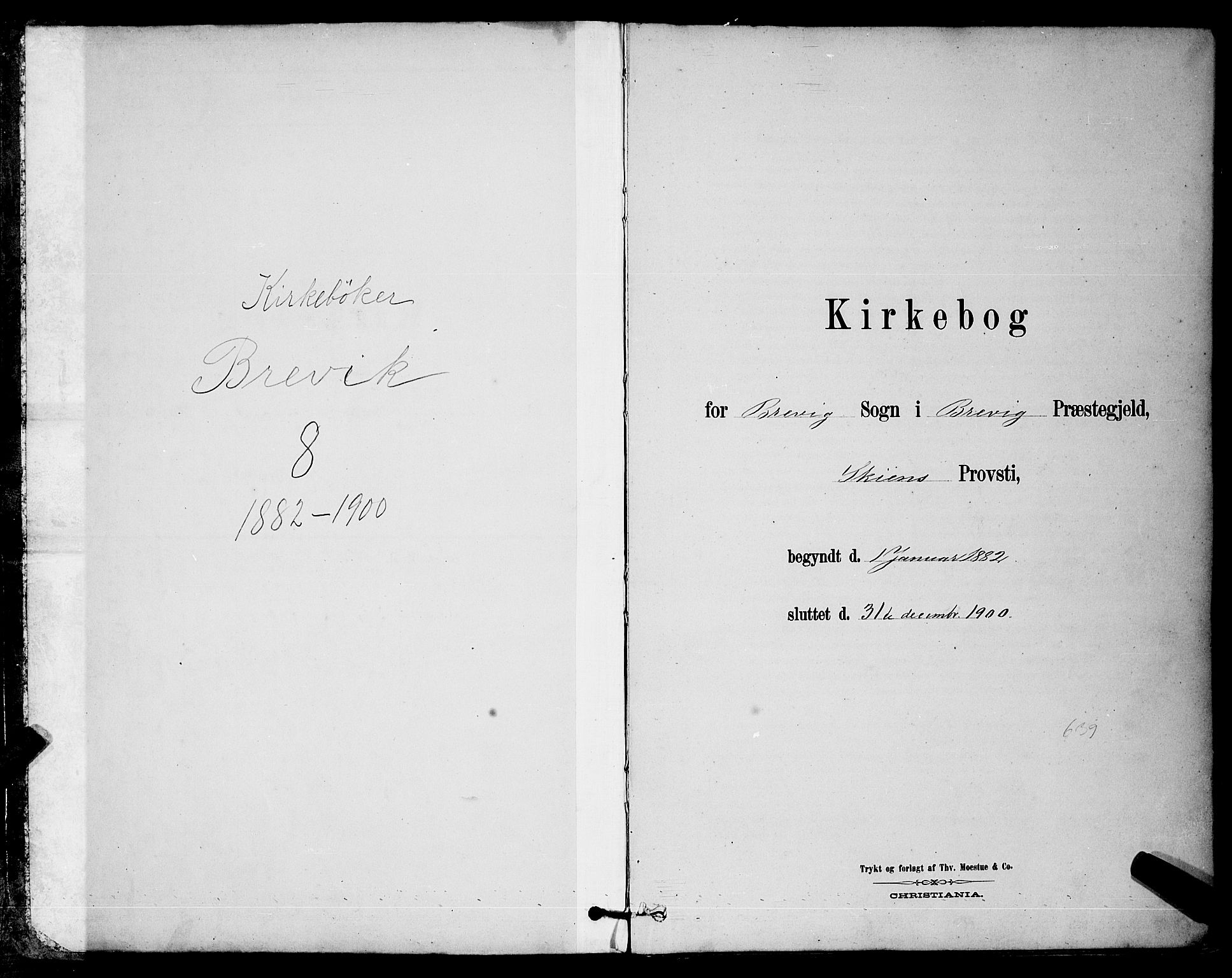 Brevik kirkebøker, AV/SAKO-A-255/G/Ga/L0004: Klokkerbok nr. 4, 1882-1900
