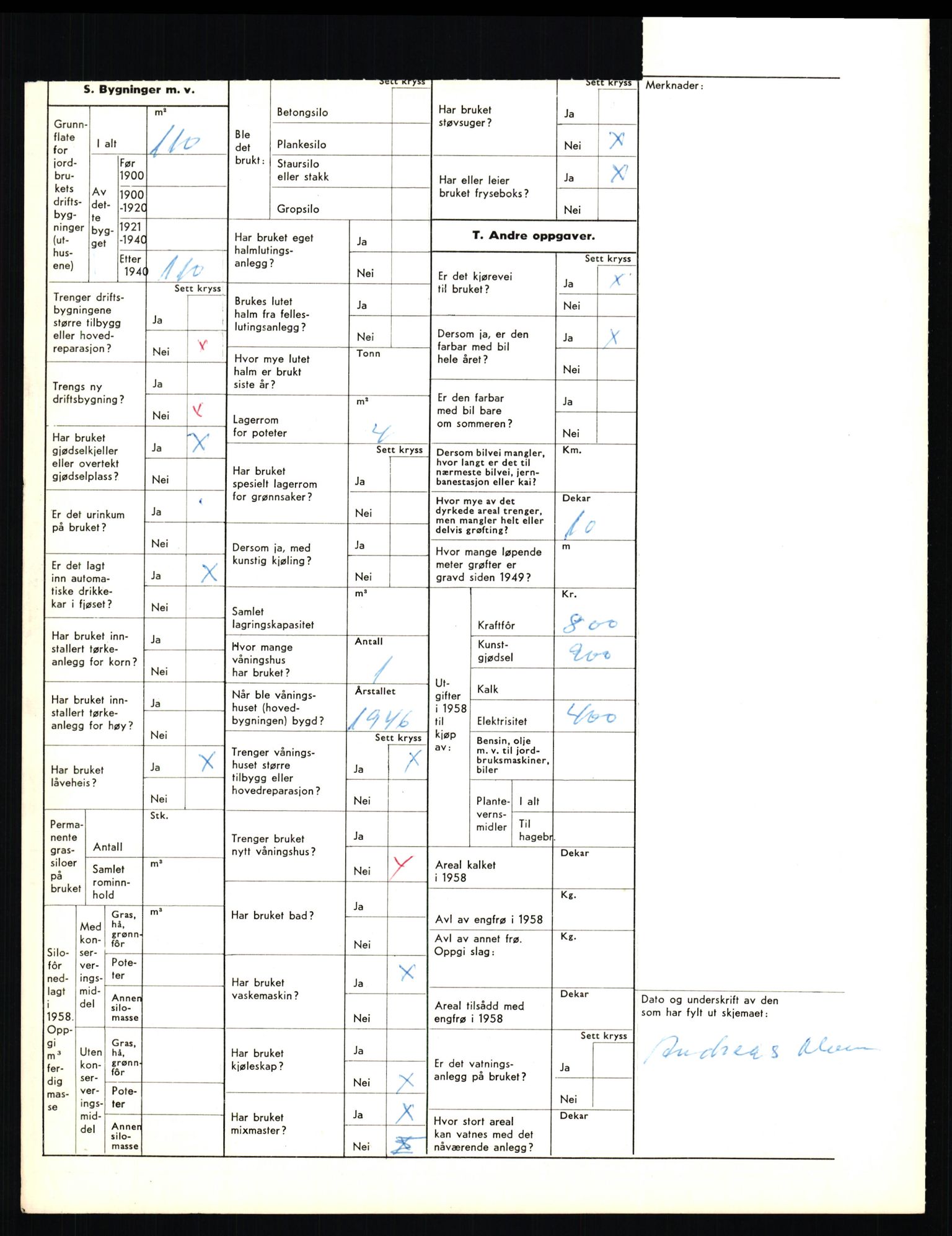 Statistisk sentralbyrå, Næringsøkonomiske emner, Jordbruk, skogbruk, jakt, fiske og fangst, AV/RA-S-2234/G/Gd/L0656: Troms: 1924 Målselv (kl. 0-3) og 1925 Sørreisa, 1959, s. 1594