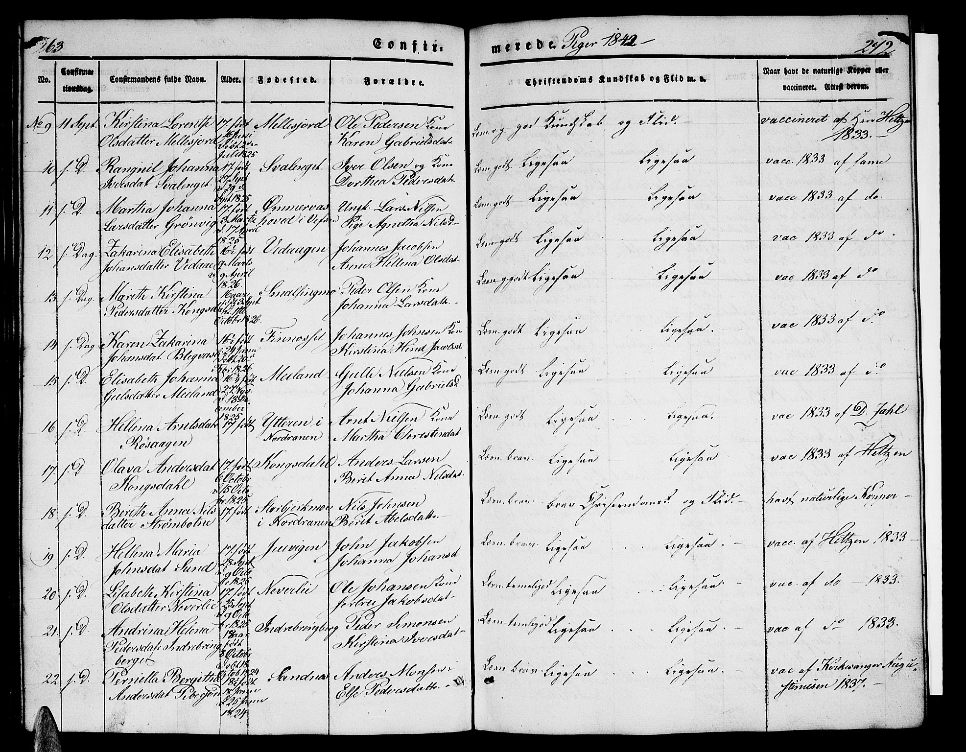 Ministerialprotokoller, klokkerbøker og fødselsregistre - Nordland, AV/SAT-A-1459/825/L0364: Klokkerbok nr. 825C01, 1841-1863, s. 263-264