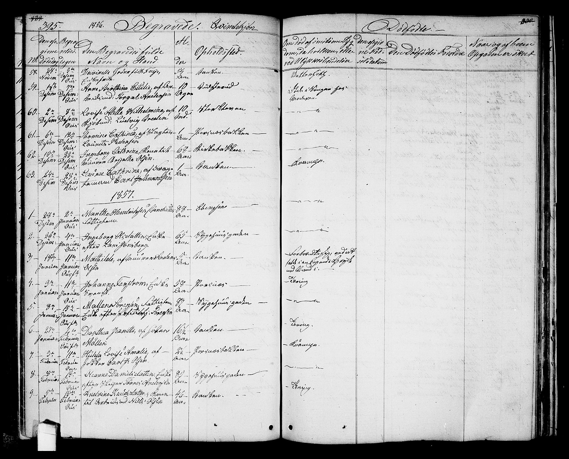 Halden prestekontor Kirkebøker, AV/SAO-A-10909/G/Ga/L0005a: Klokkerbok nr. 5A, 1855-1864, s. 395
