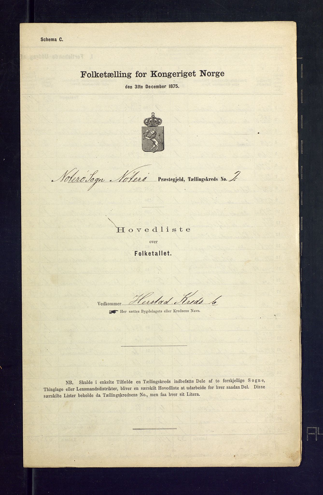 SAKO, Folketelling 1875 for 0722P Nøtterøy prestegjeld, 1875, s. 9