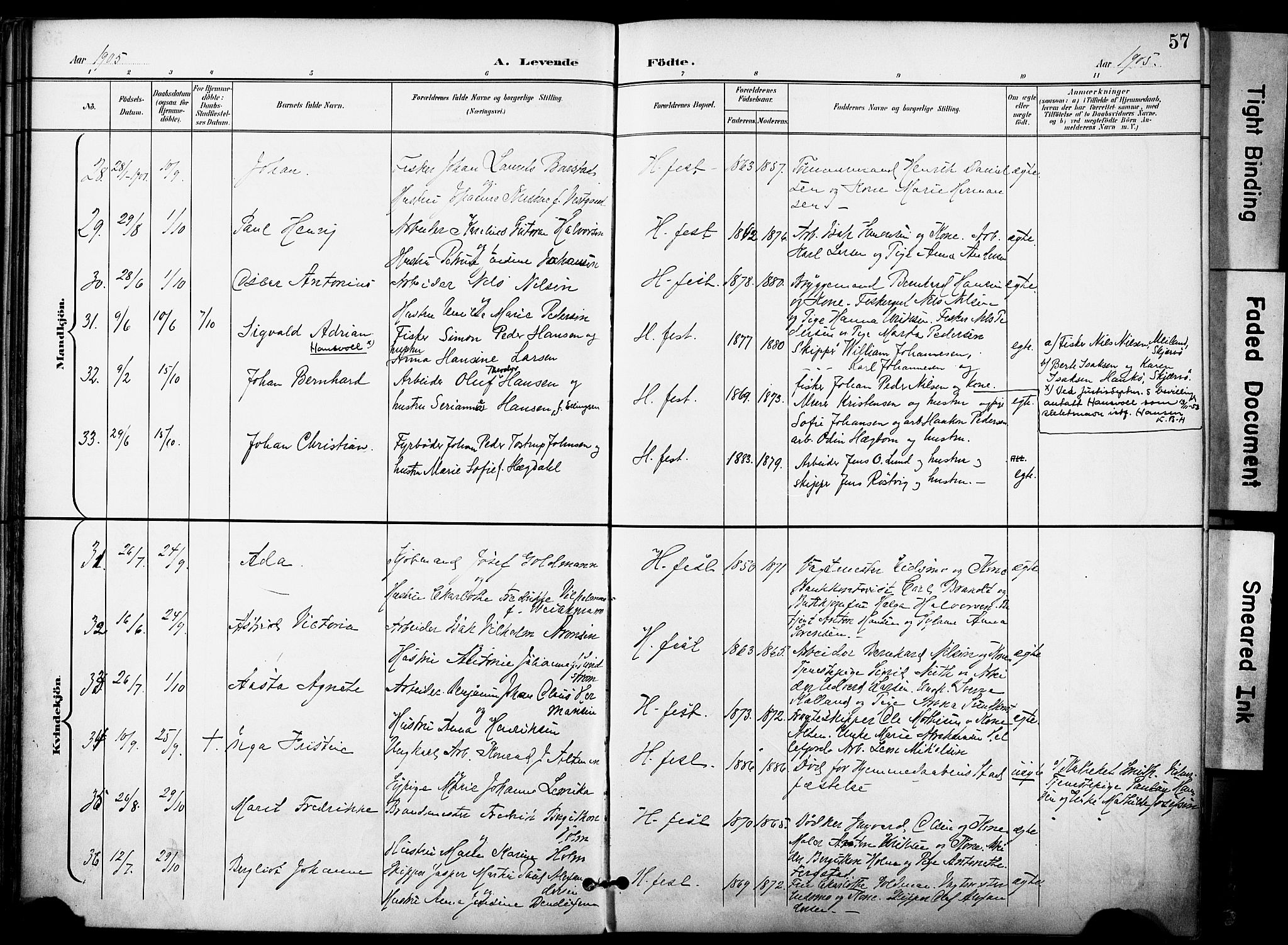 Hammerfest sokneprestkontor, AV/SATØ-S-1347/H/Ha/L0010.kirke: Ministerialbok nr. 10, 1898-1905, s. 57
