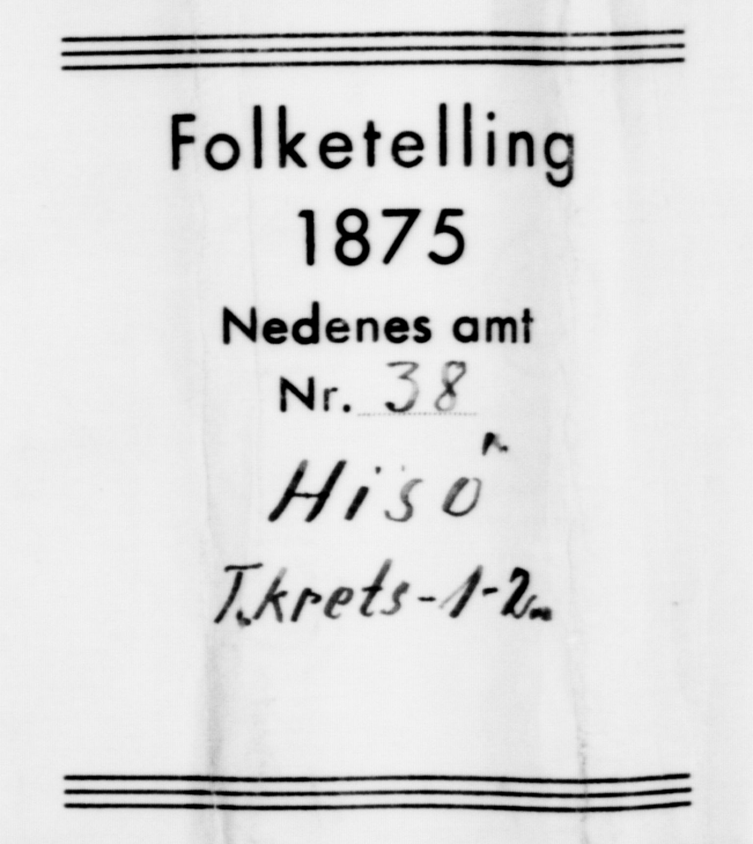 SAK, Folketelling 1875 for 0922P Hisøy prestegjeld, 1875, s. 36