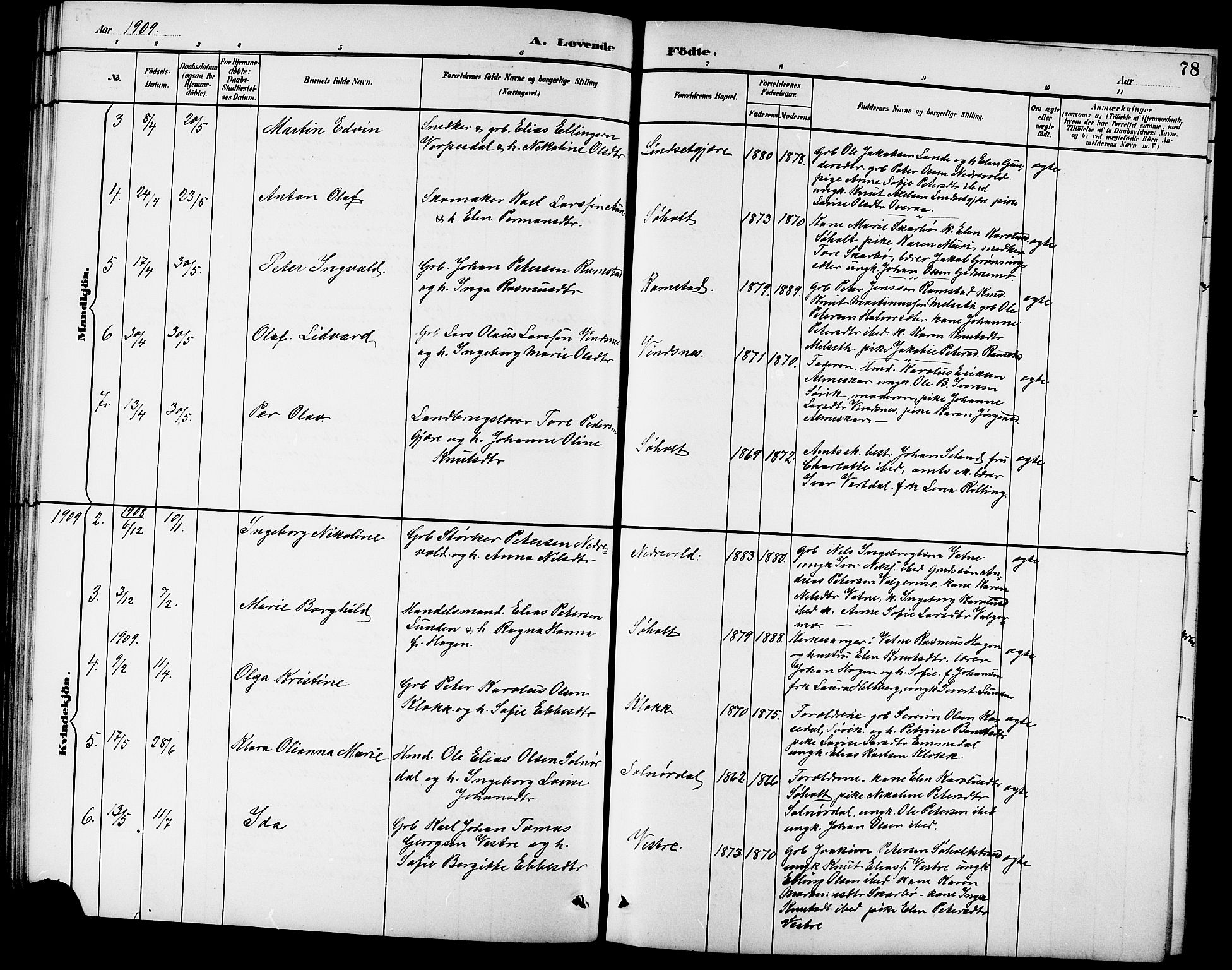 Ministerialprotokoller, klokkerbøker og fødselsregistre - Møre og Romsdal, AV/SAT-A-1454/522/L0327: Klokkerbok nr. 522C06, 1890-1915, s. 78